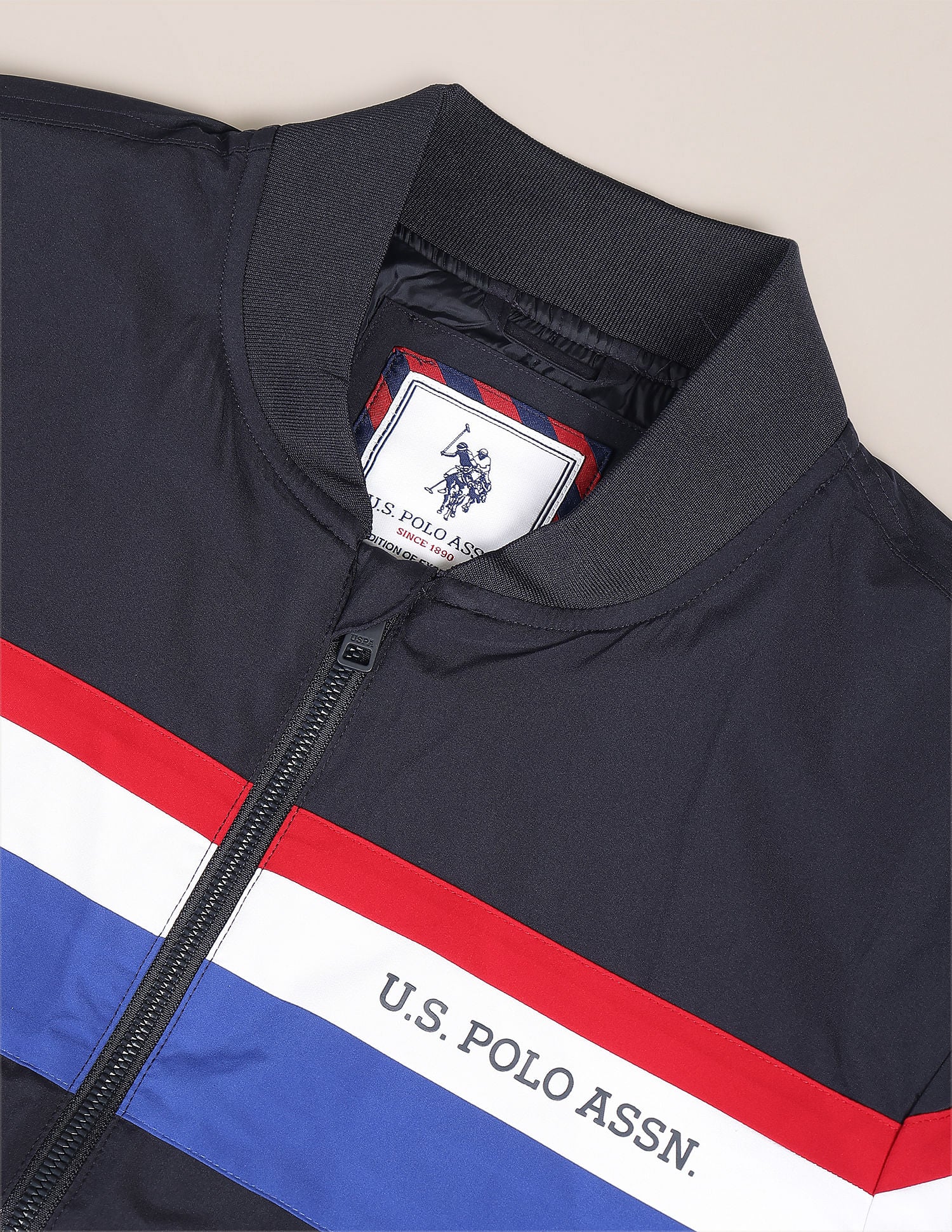 Horizontal Stripe Bomber Jacket Navy - U.S. POLO ASSN. | Large