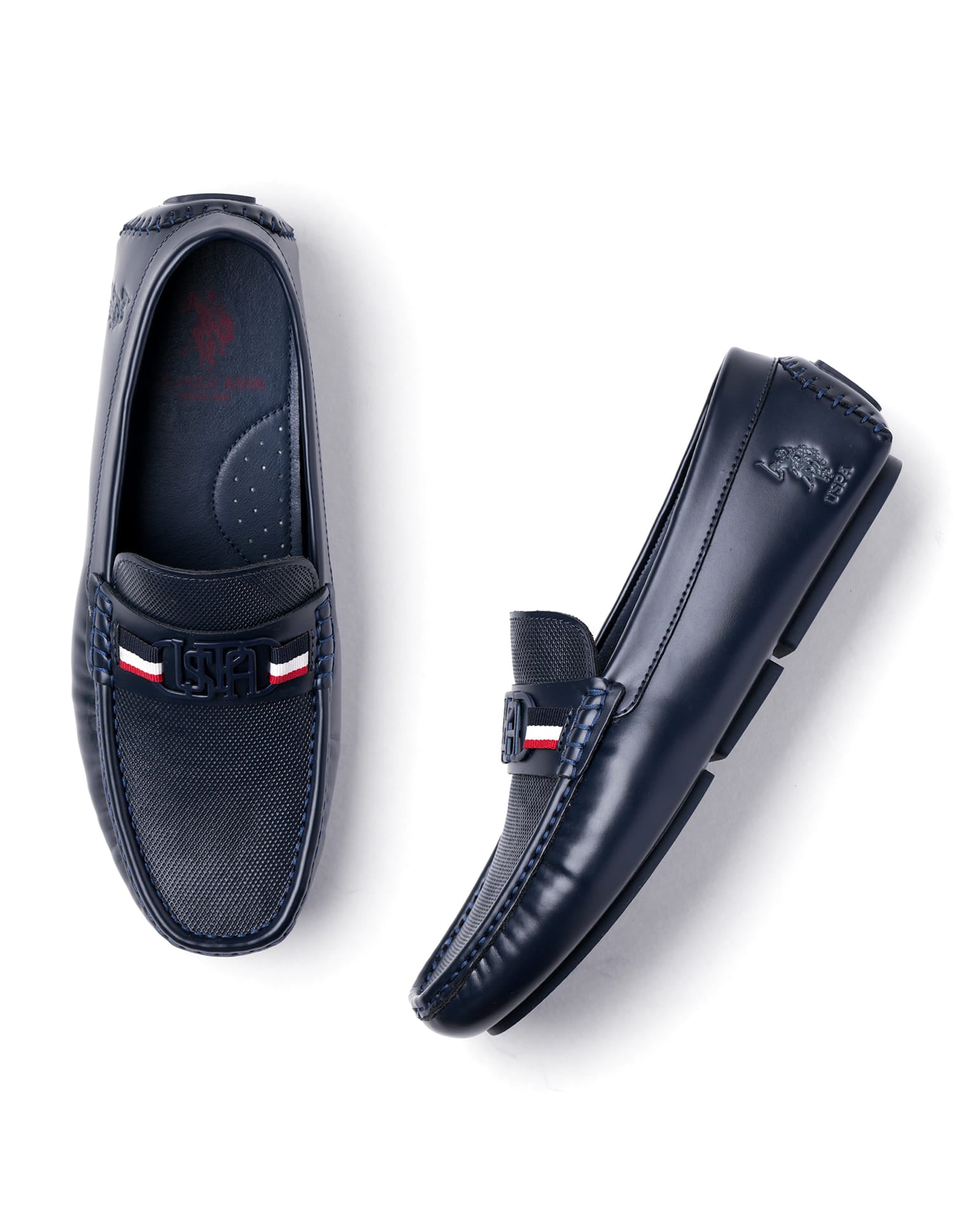 Men Anton 2.0 Textured Loafers Navy - U.S. Polo Assn. India | Large