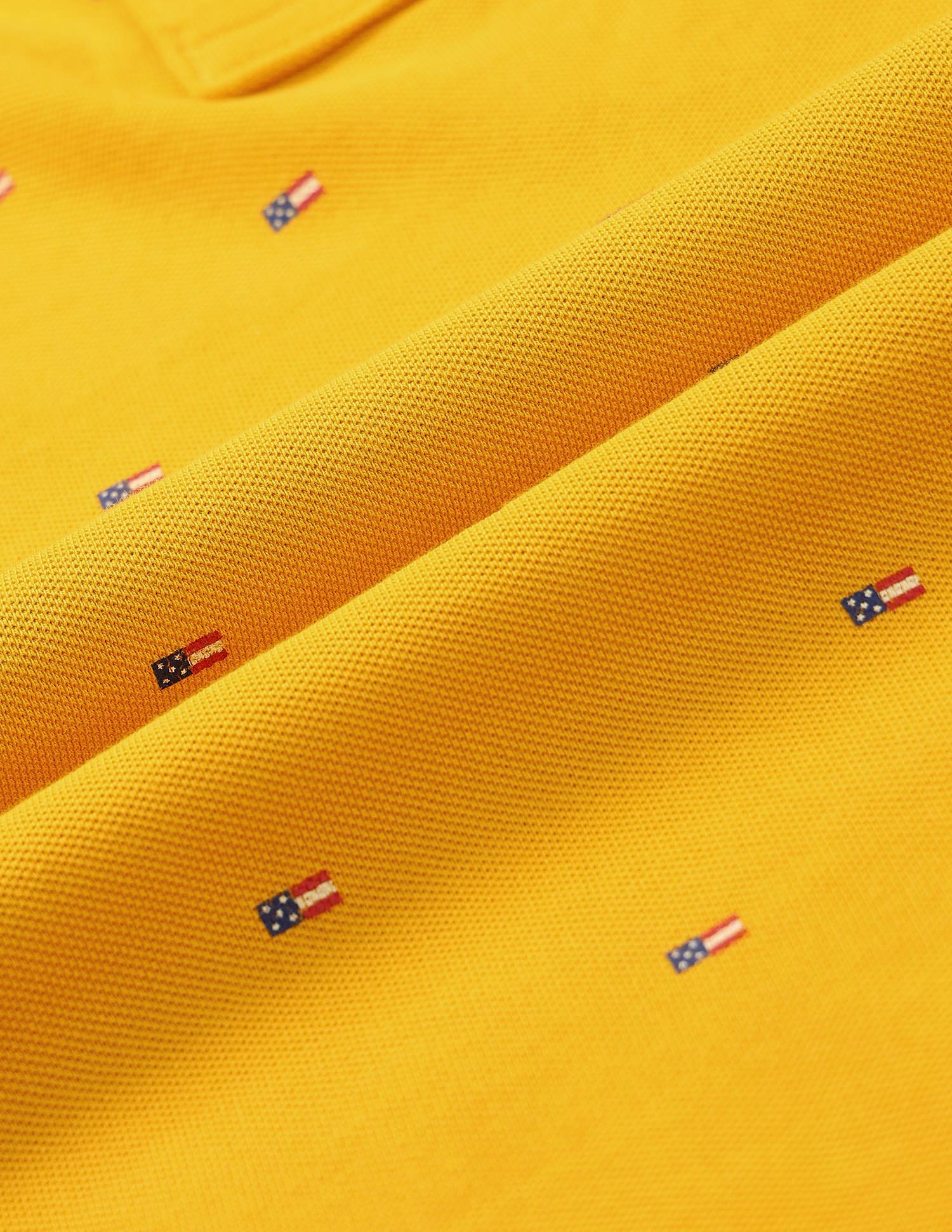 Flag Print Polo Shirt Mustard - U.S. POLO ASSN. | Large