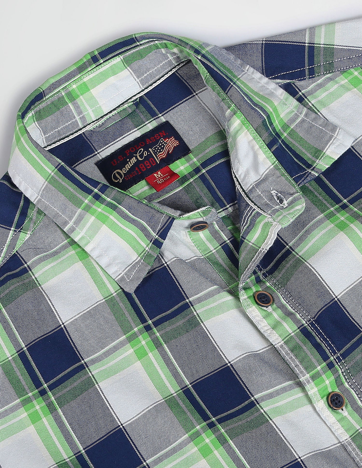 Outdoor Check Twill Shirt Green - U.S. Polo Assn. India | Large