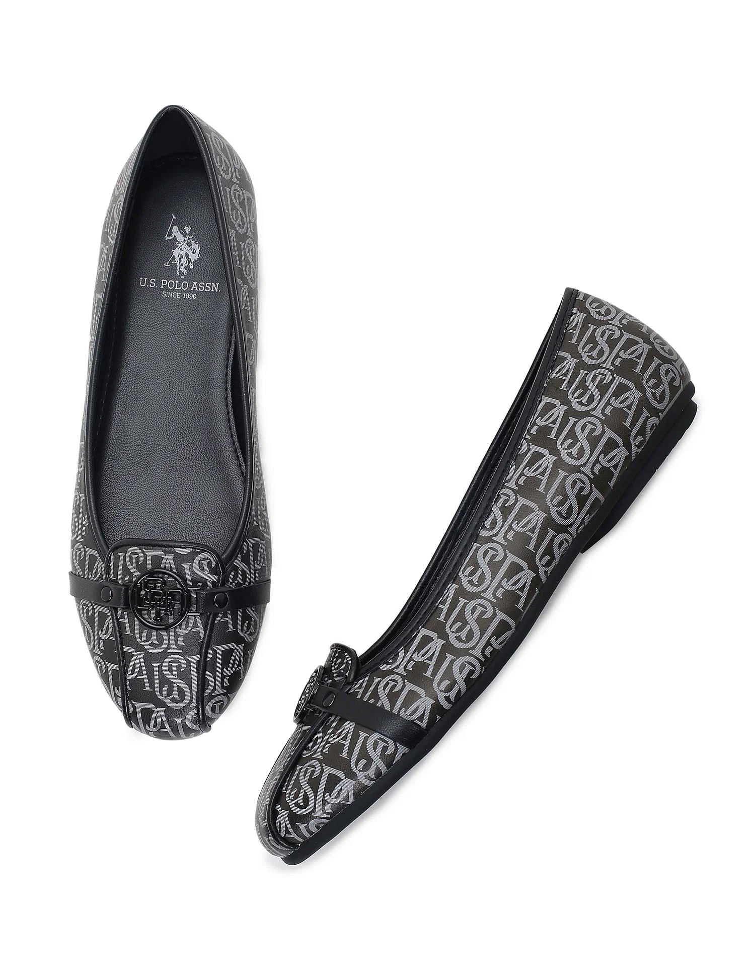 Brand Print Alina 2.0 Ballerinas Black - U.S. POLO ASSN. | Large