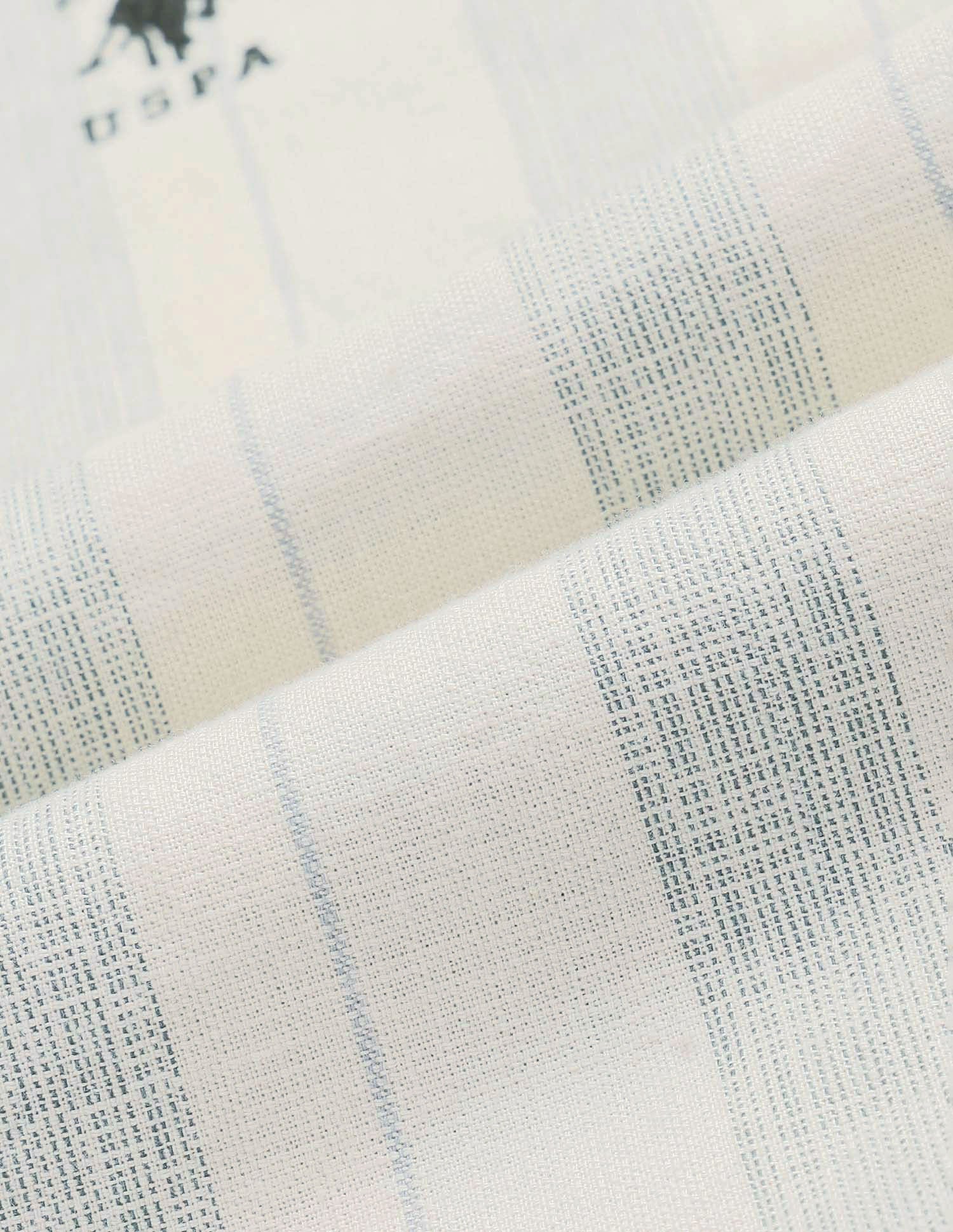 Vertical Striped Self Design Dobby Shirt Off-White - U.S. POLO ASSN. | Large