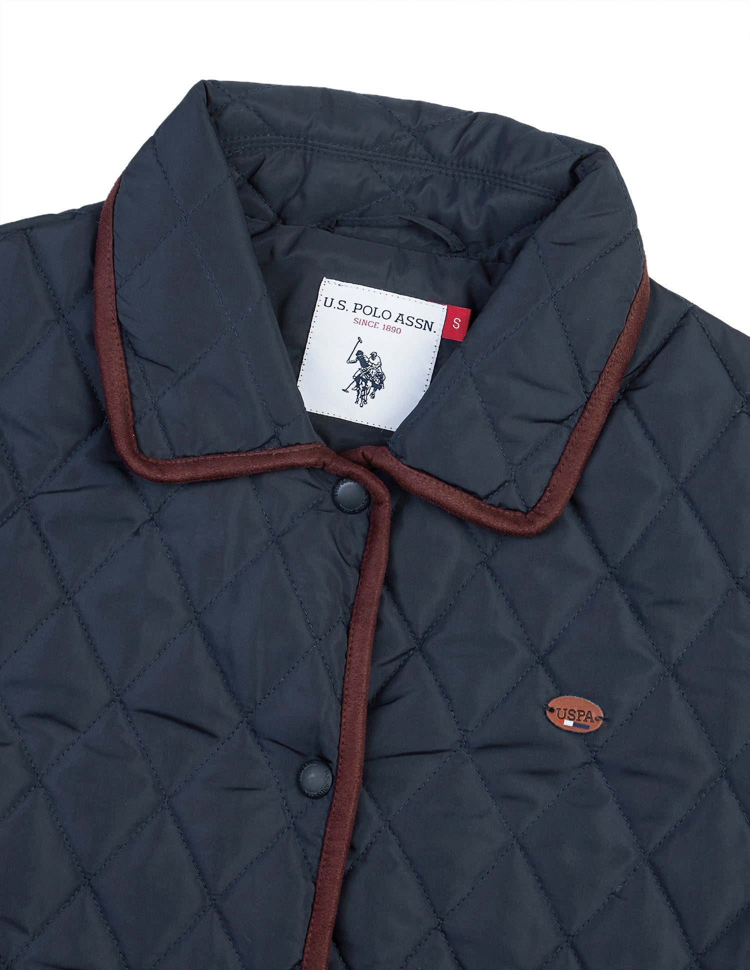 Solid Regular Fit Quilted Jacket Navy - U.S. Polo Assn. India | Large
