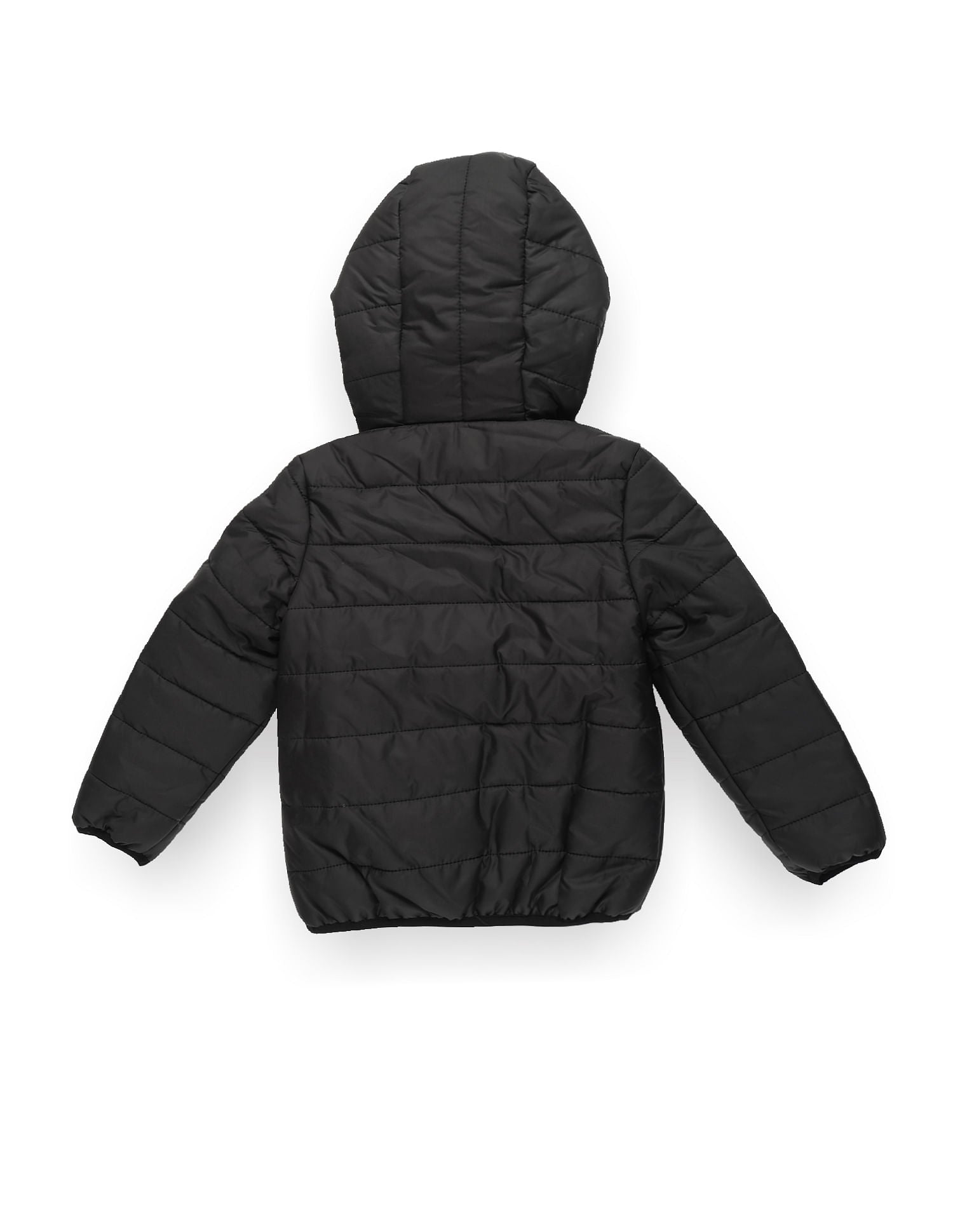 Boys Solid Hooded Puffer Jacket Black - U.S. POLO ASSN. | Large