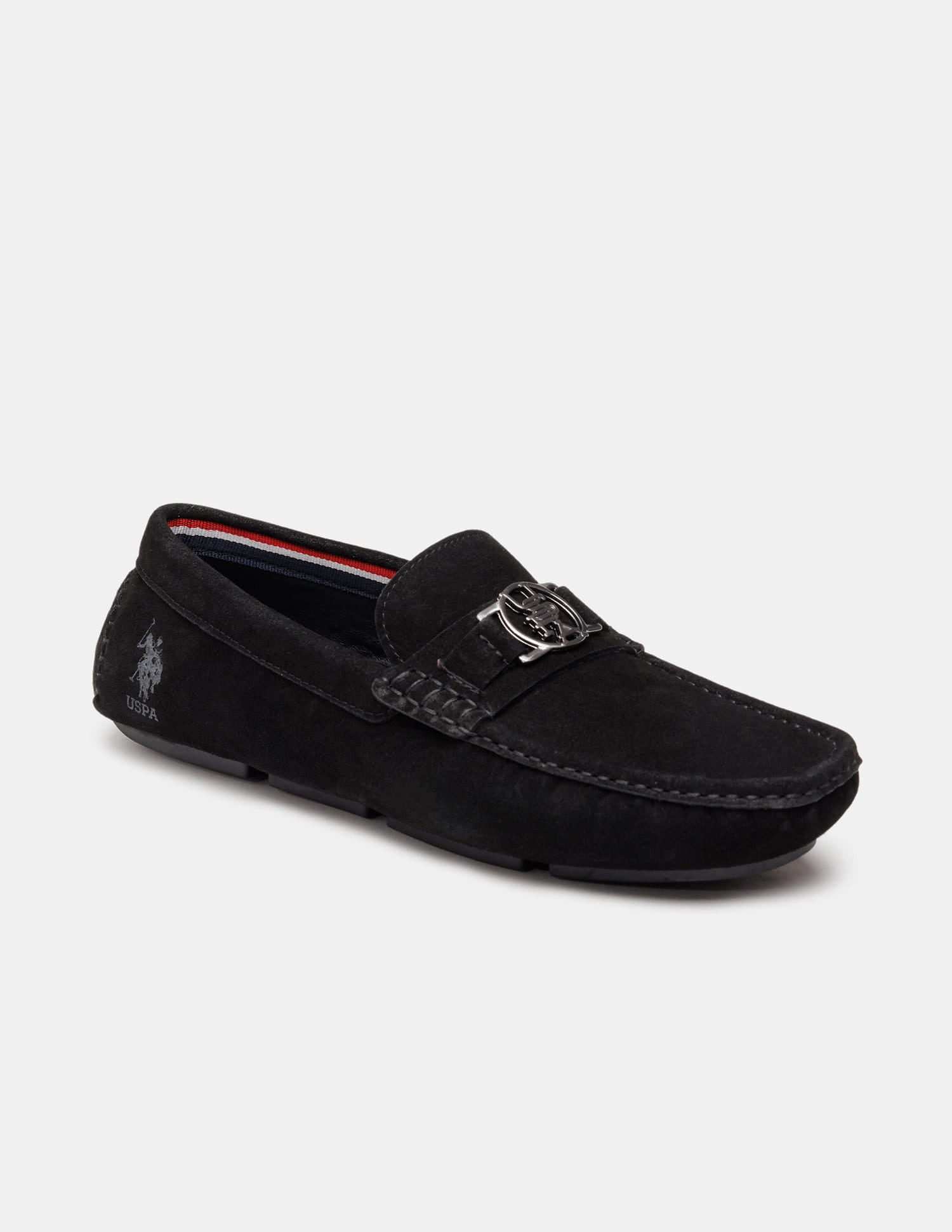 Men Torin Slip-Ons Suede Loafers Black - U.S. Polo Assn. India | Large