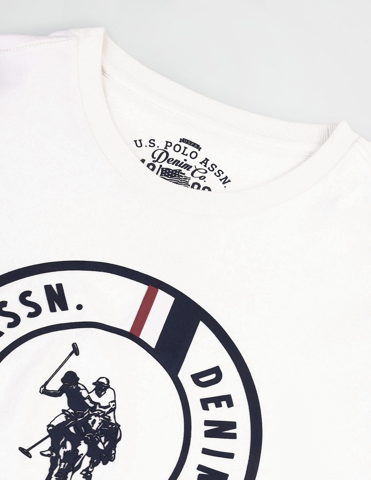 Brand Print Cotton T-Shirt White - U.S. POLO ASSN. | Large