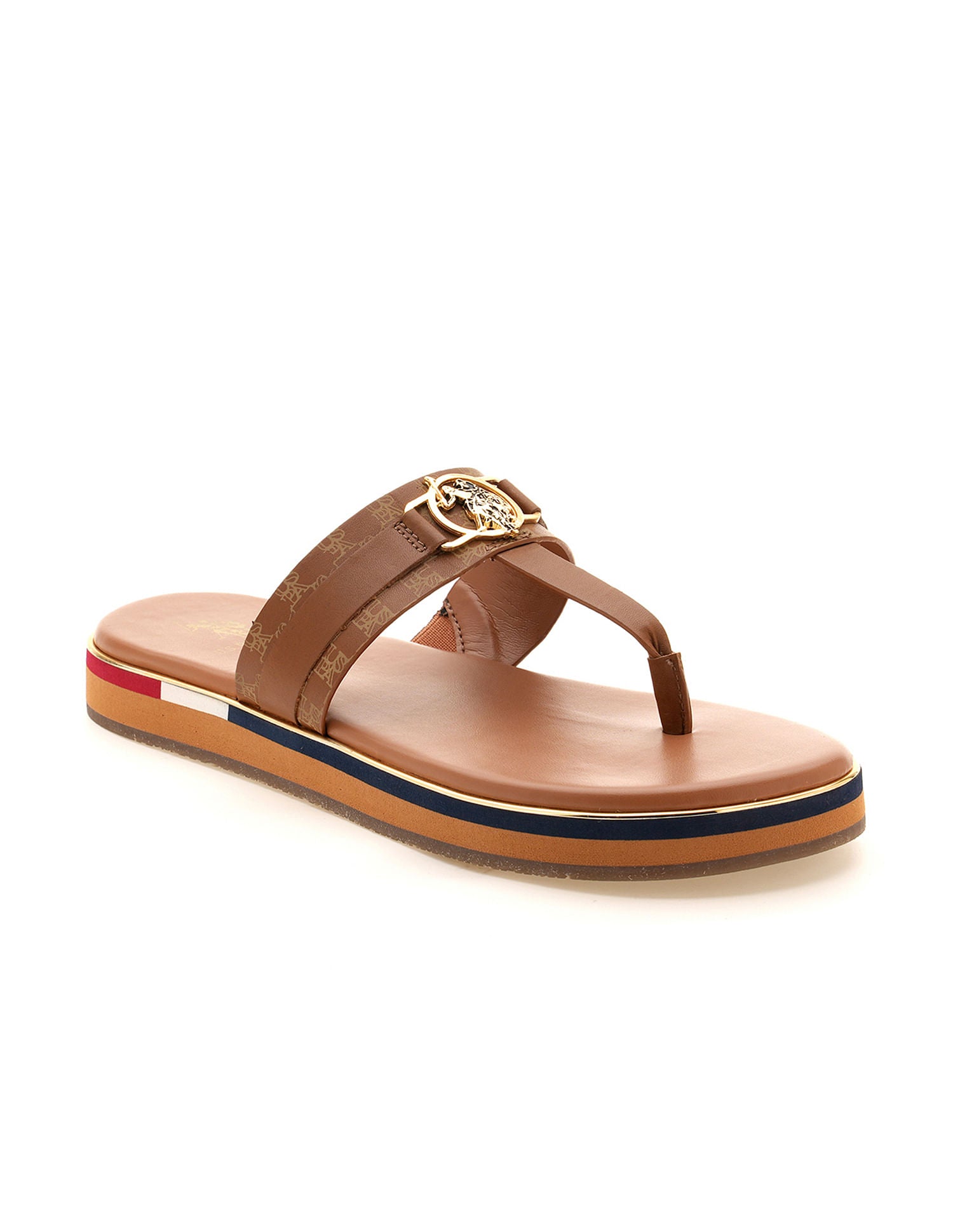 Women Abigail Flat Sandals Tan - U.S. POLO ASSN. | Large