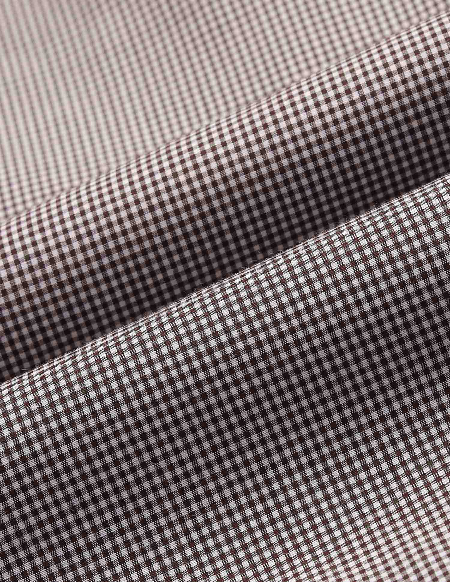 Micro Checked Tailored Fit Shirt Burgundy - U.S. Polo Assn. India | Large