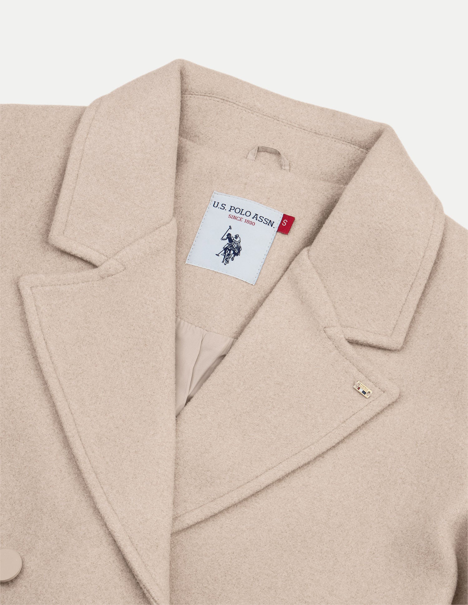 Long Jacket Waist Tie Up Jacket Beige - U.S. Polo Assn. India | Large