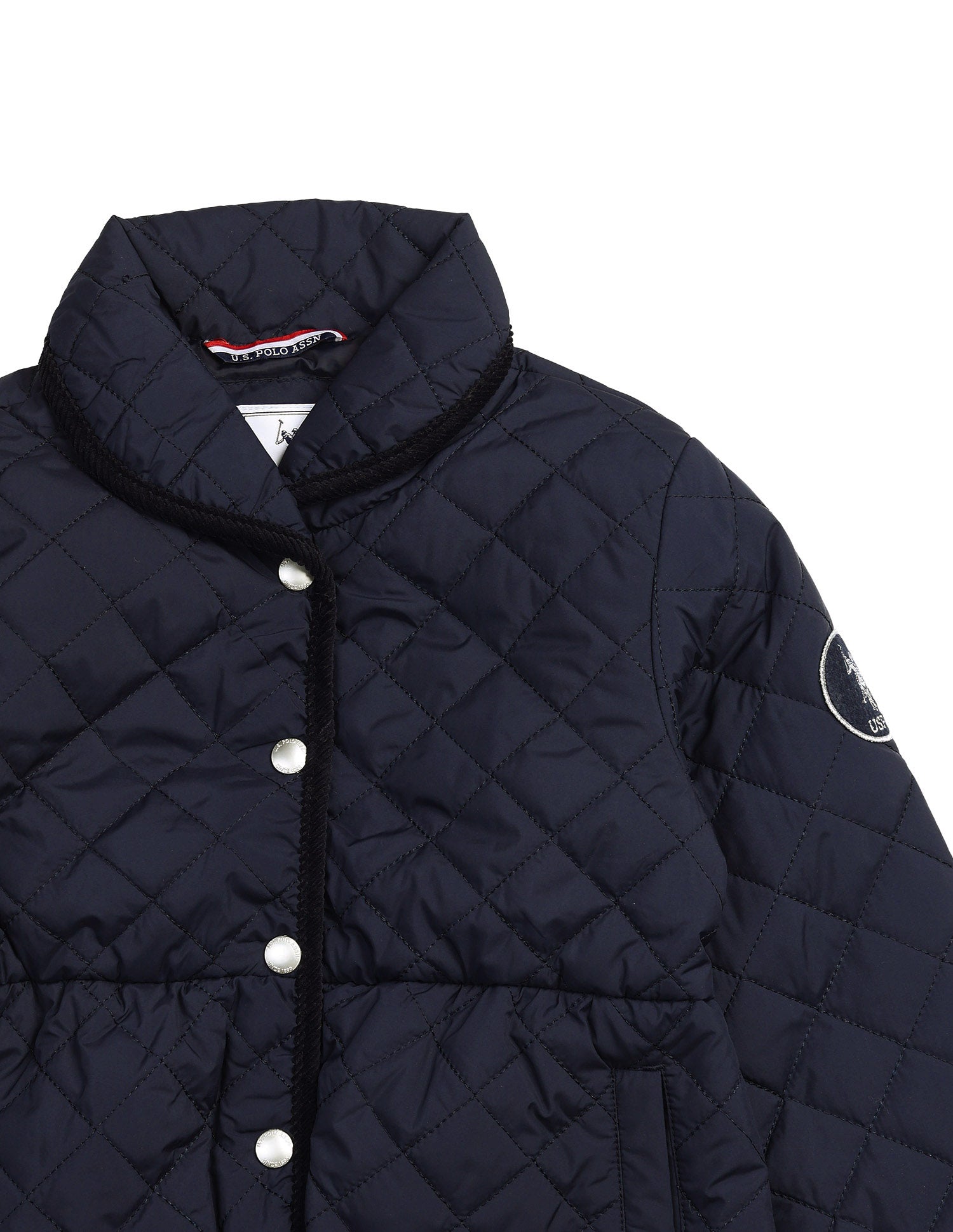 Girls Diamond Quilted Solid Jacket Navy - U.S. POLO ASSN. | Large