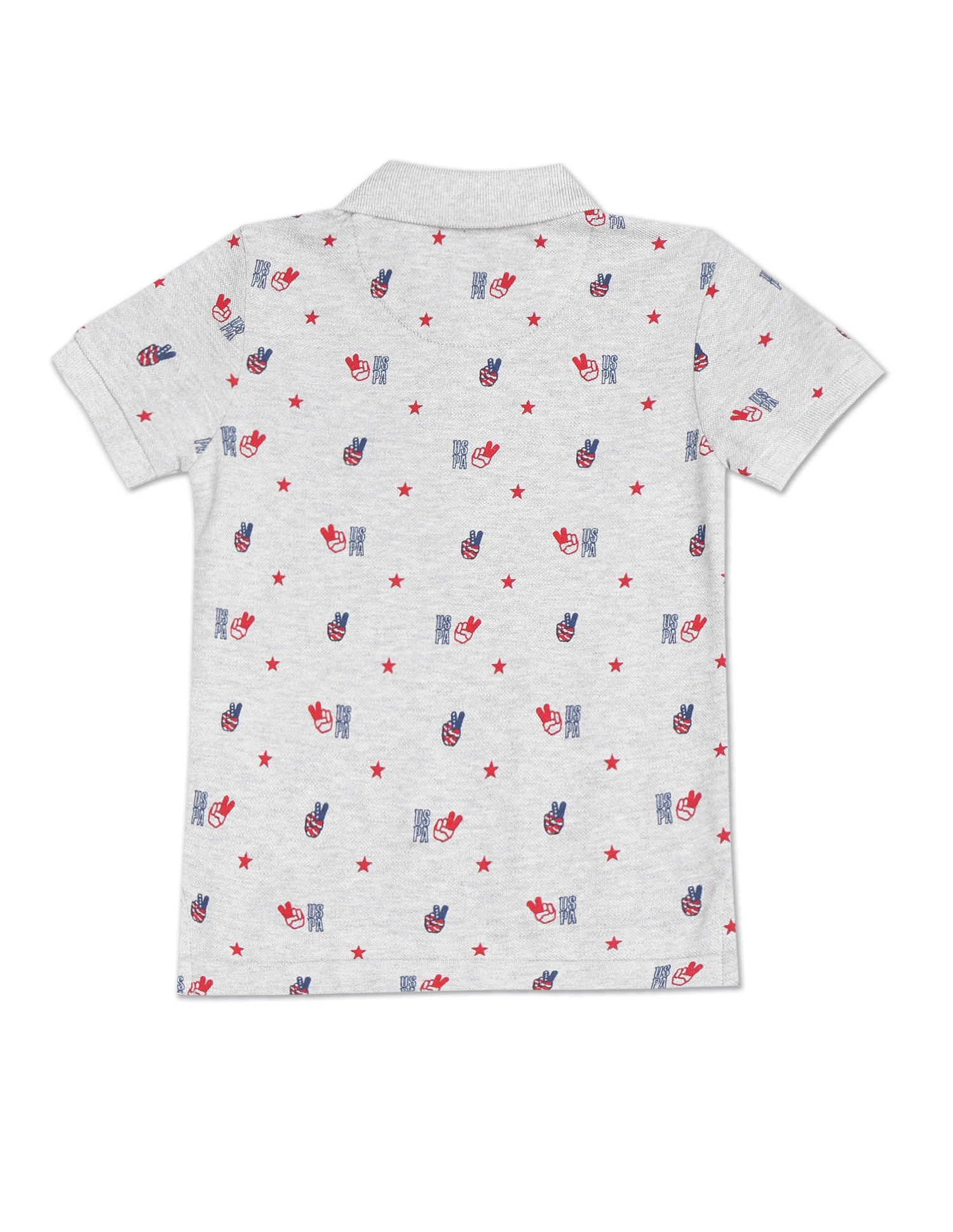 Pique Printed Polo Shirt Grey - U.S. POLO ASSN. | Large