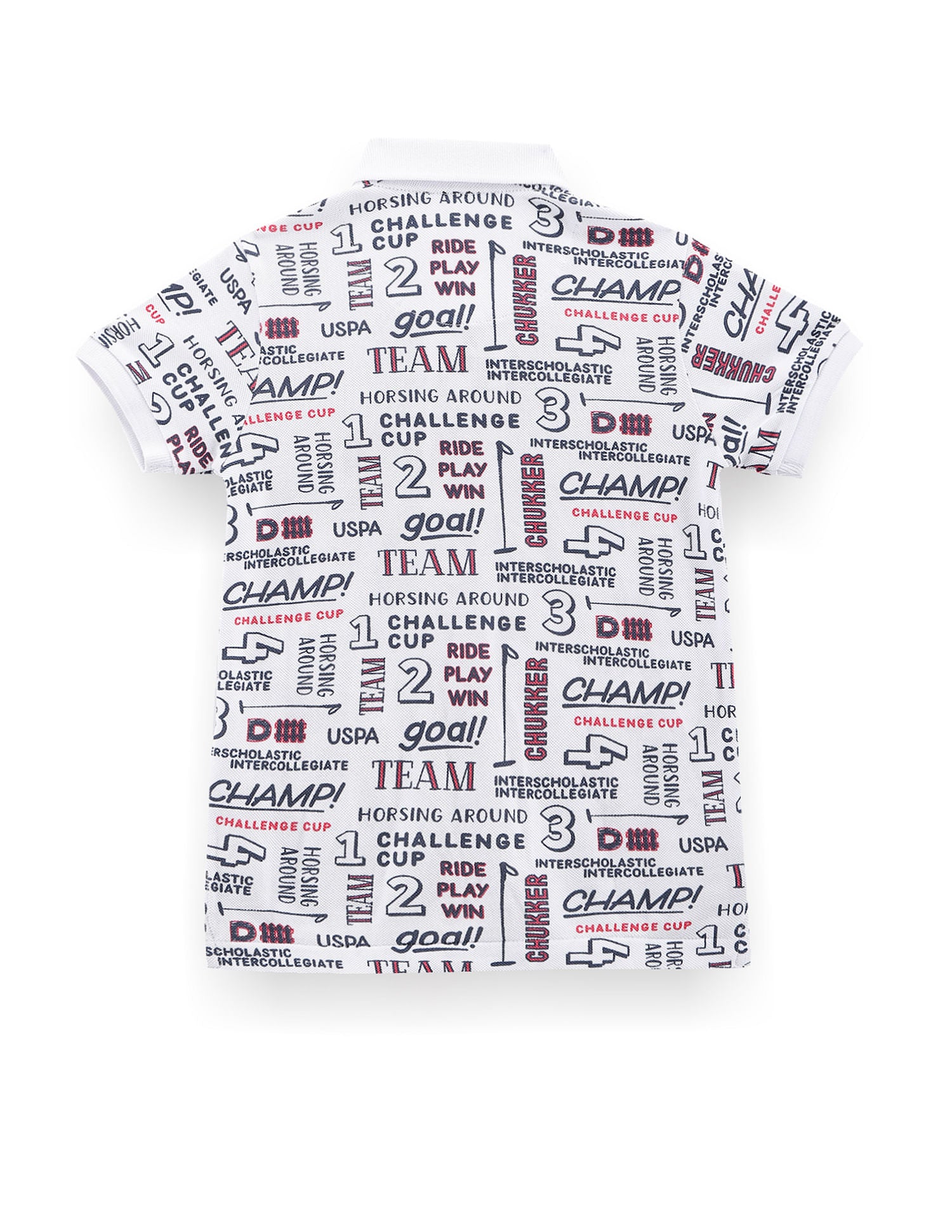 Boys Graphic Cotton Polo Shirt White - U.S. Polo Assn. India | Large