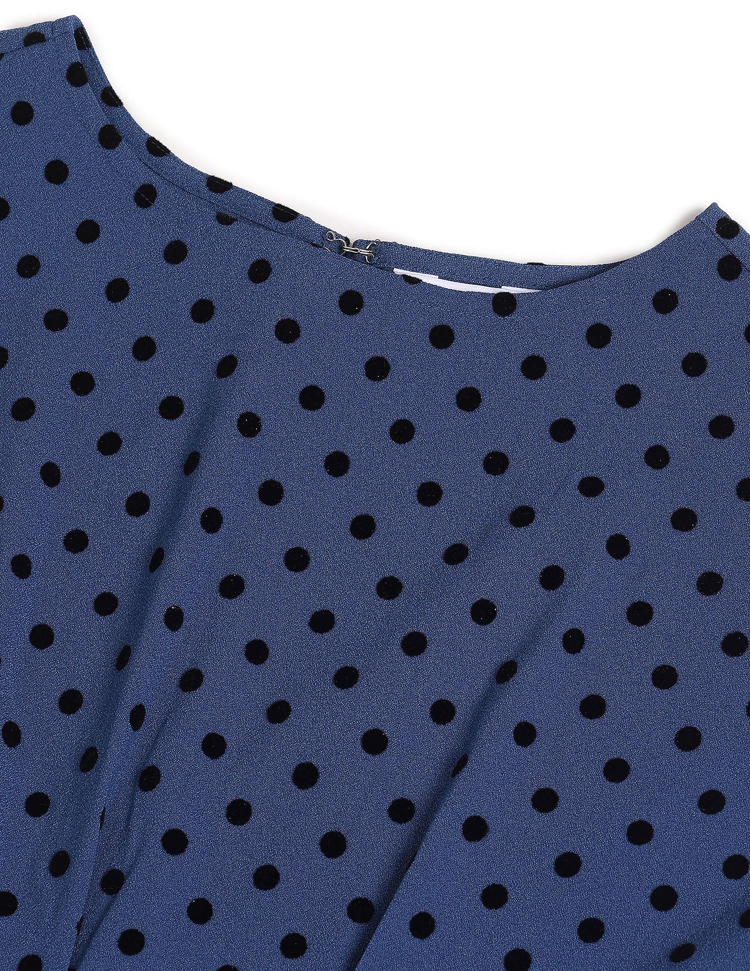 Round Neck Polka Dot Print Dress Navy - U.S. Polo Assn. India | Large
