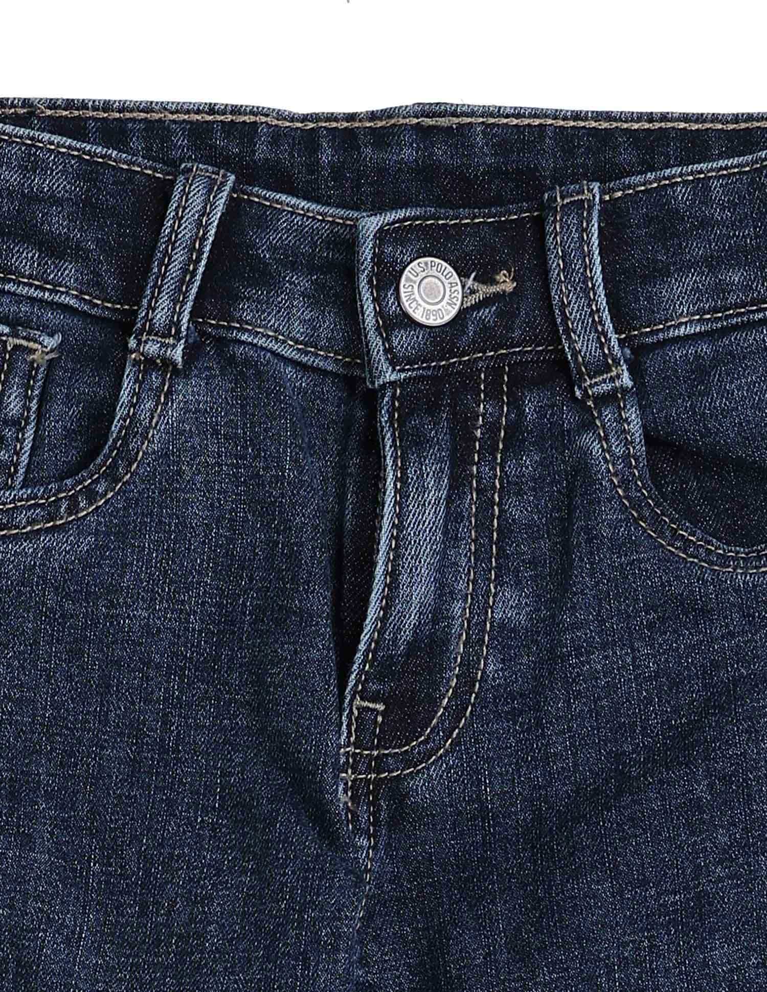 Boys Relaxed Fit Mid Rise Jeans Blue - U.S. POLO ASSN. | Large