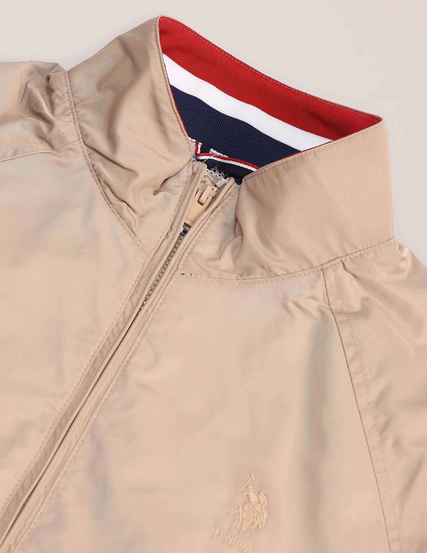 Solid Regular Fit Jacket Khakhi - U.S. POLO ASSN. | Large