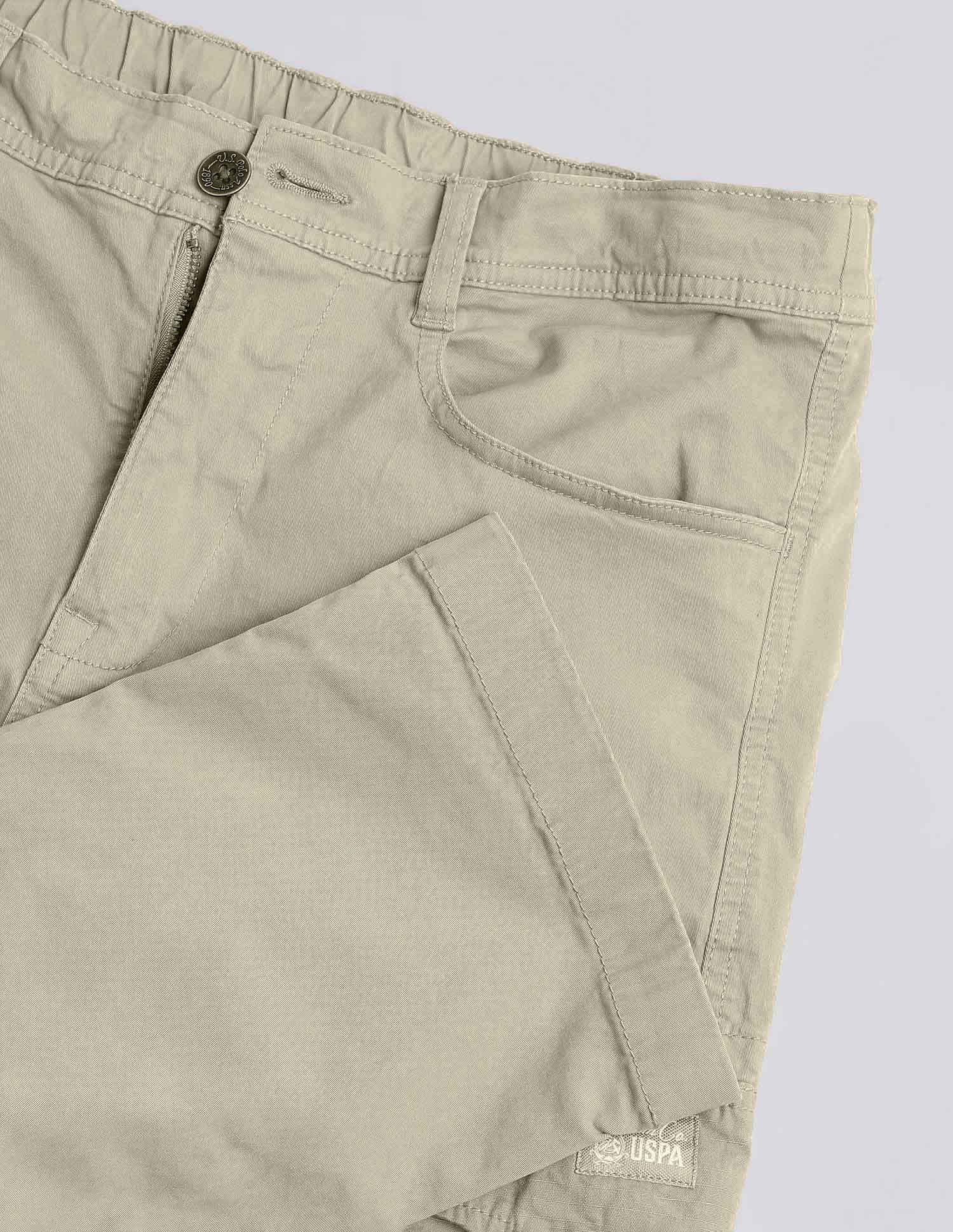 Mid Rise Straight Fit Cargos Beige - U.S. Polo Assn. India | Large