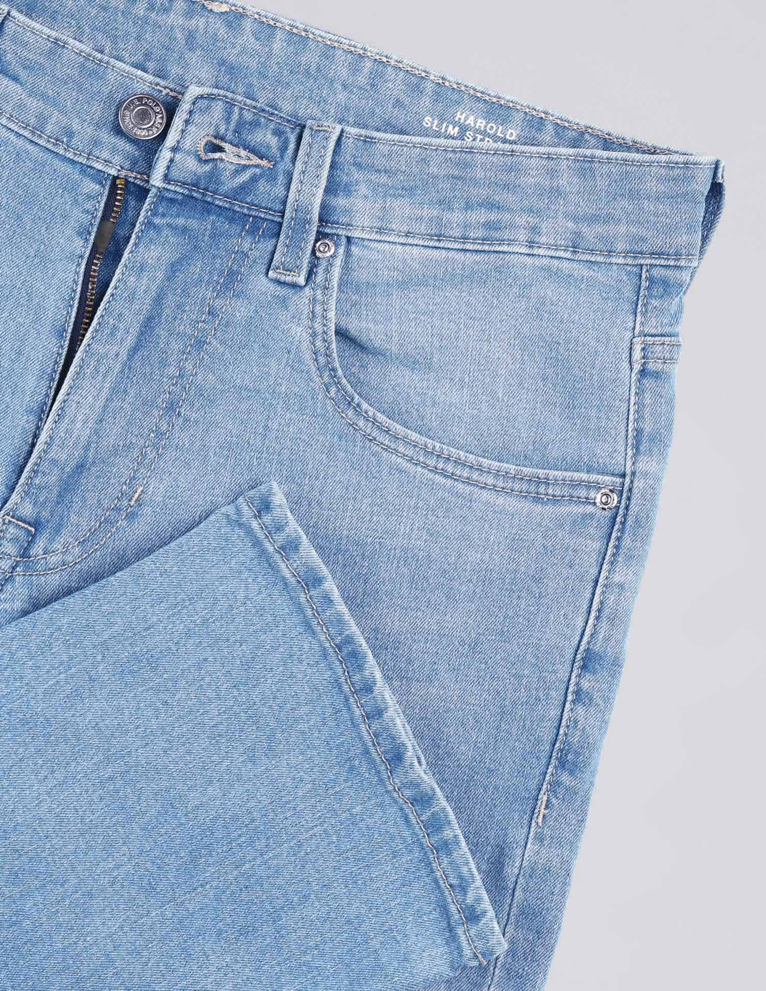 Harold Slim Straight Fit Blue Jeans Medium Wash - U.S. POLO ASSN. | Large