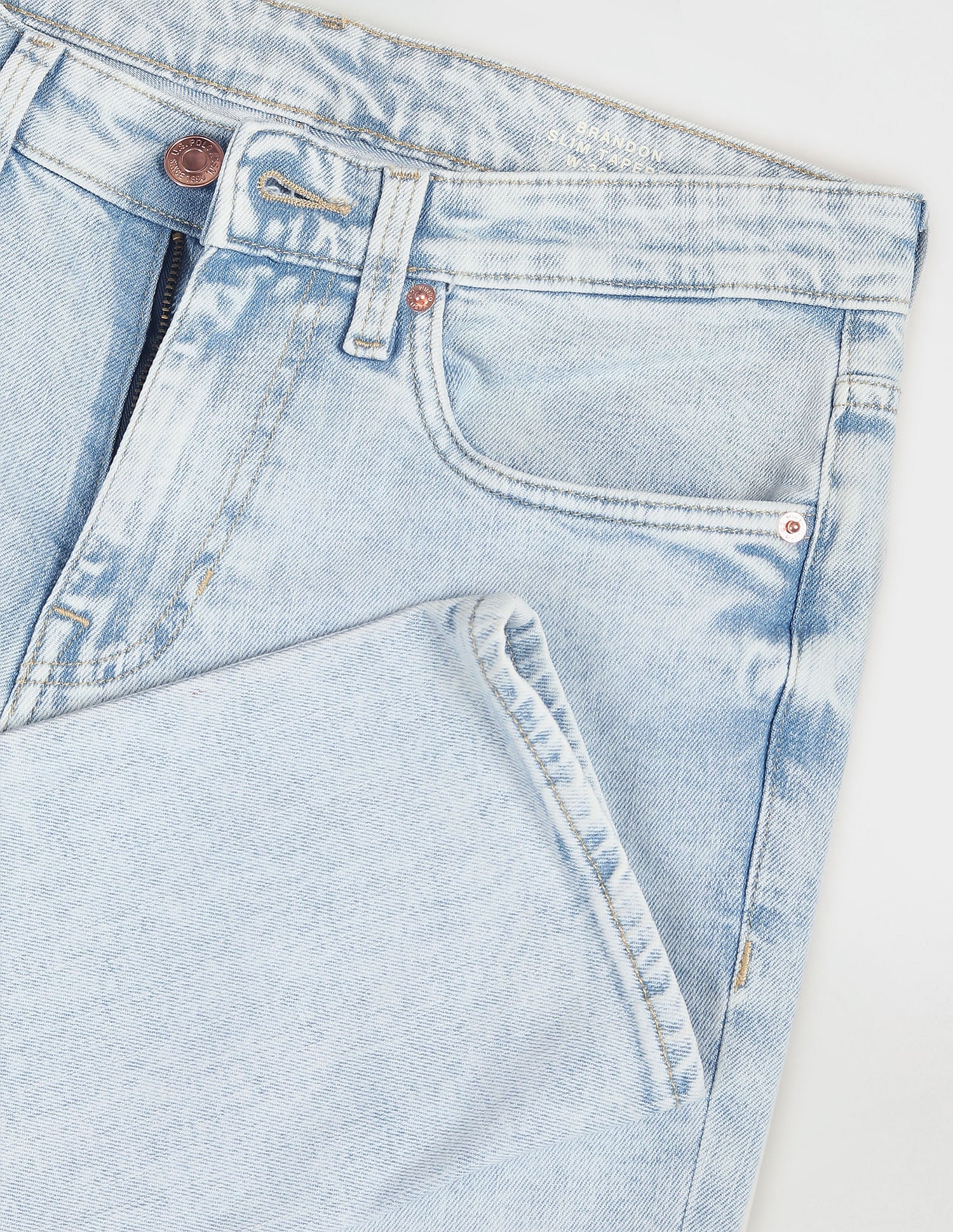 Slim Tapered Fit  Rinsed Jeans Blue - U.S. Polo Assn. India | Large