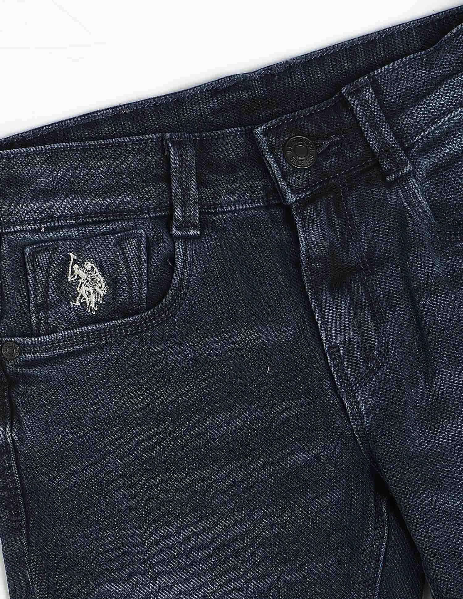Slim Fit Whiskered Jeans Dark Blue - U.S. Polo Assn. India | Large