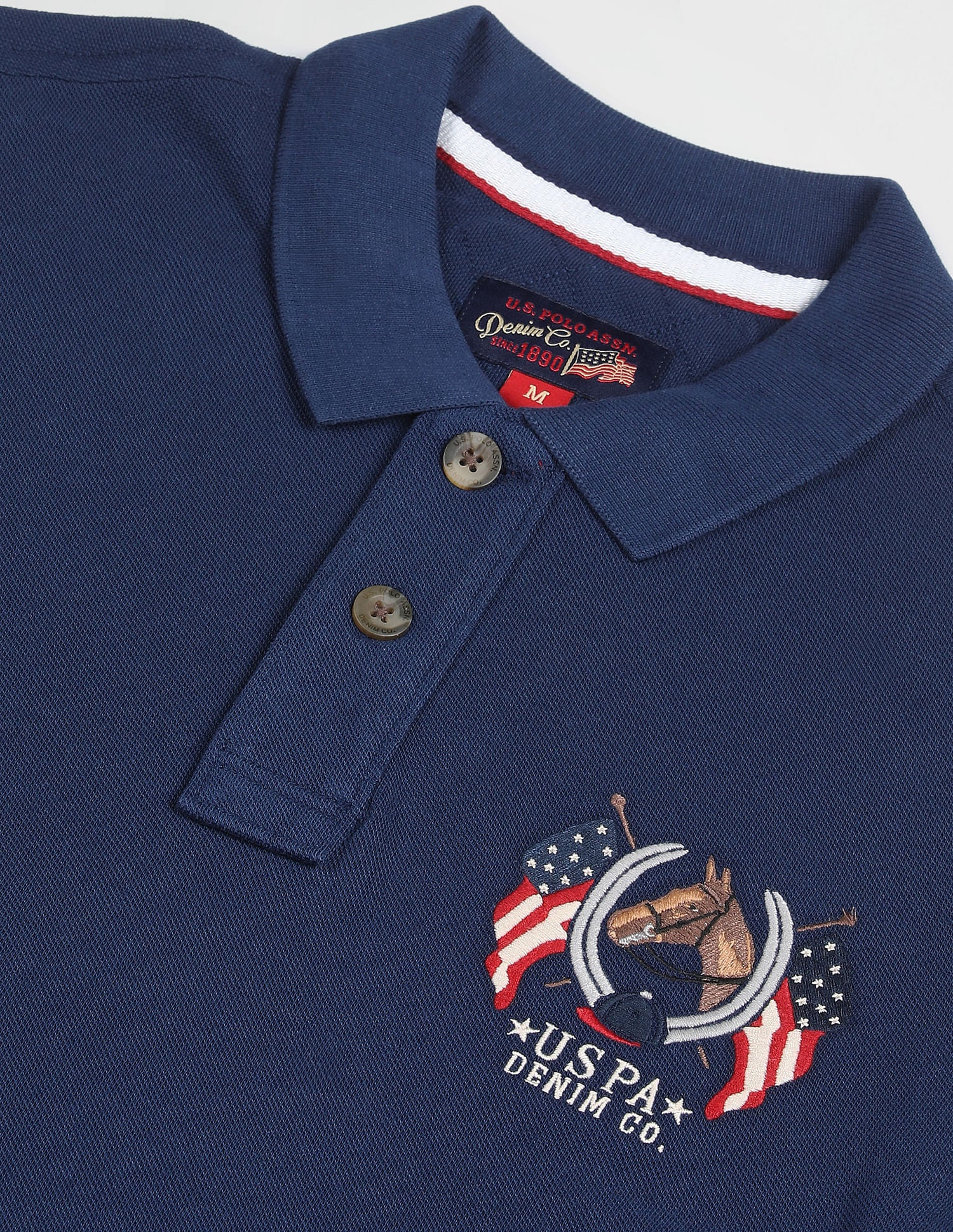 Cotton Solid Polo Shirt Dark Blue - U.S. POLO ASSN. | Large