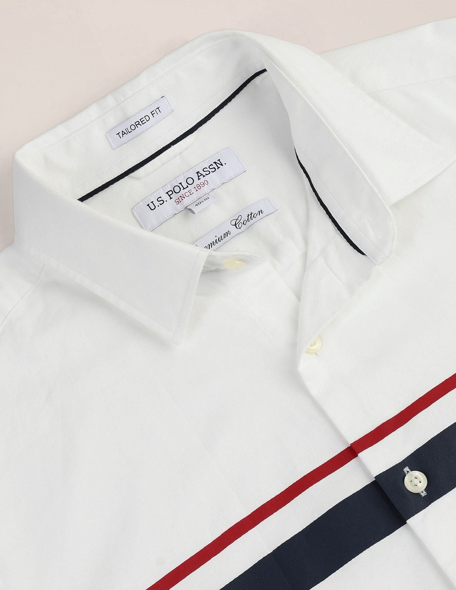 Semi-Cutaway Collar Long Sleeve Shirt White - U.S. POLO ASSN. | Large