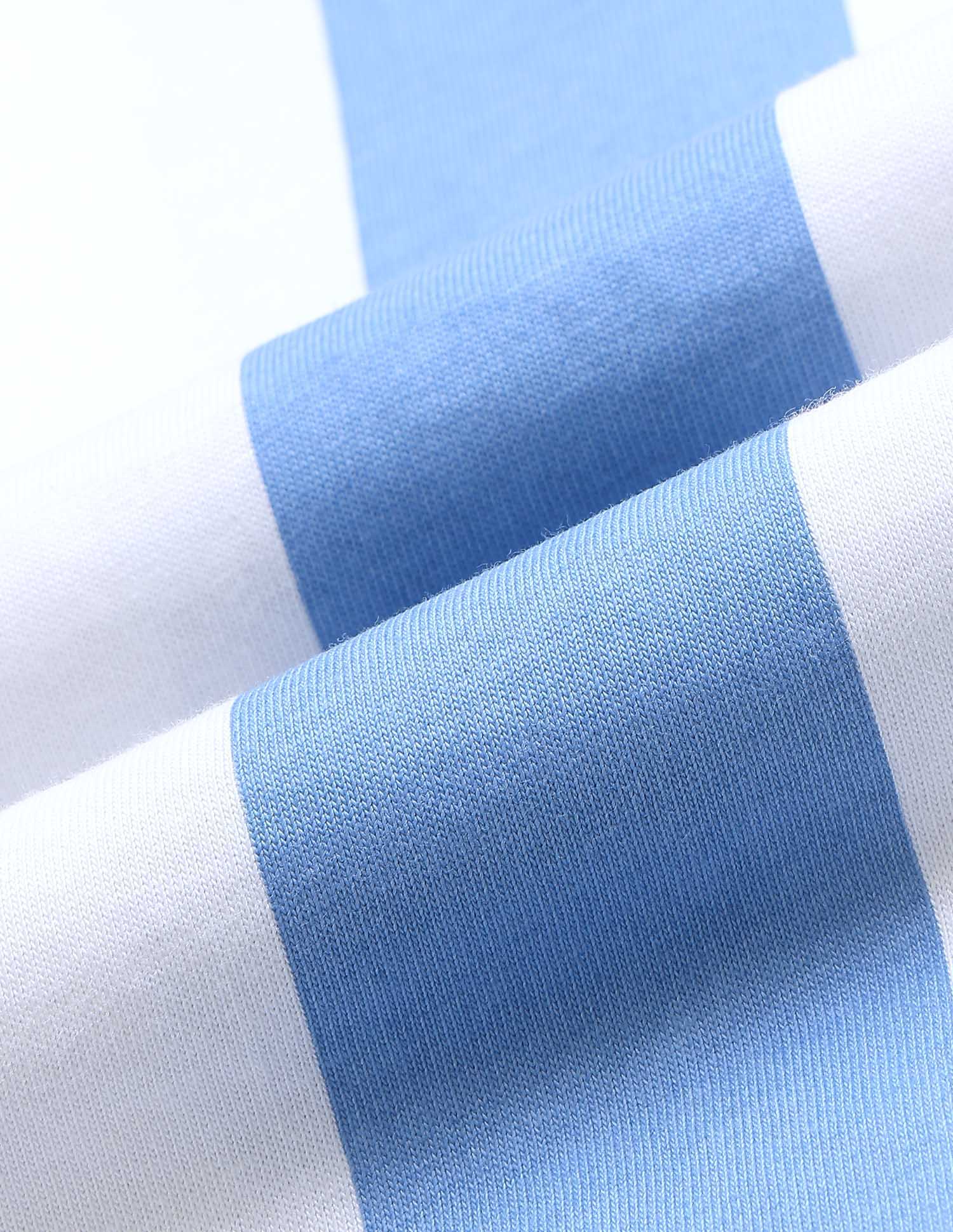 Boys Vertical Striped Regular Fit T-Shirt Blue - U.S. Polo Assn. India | Large