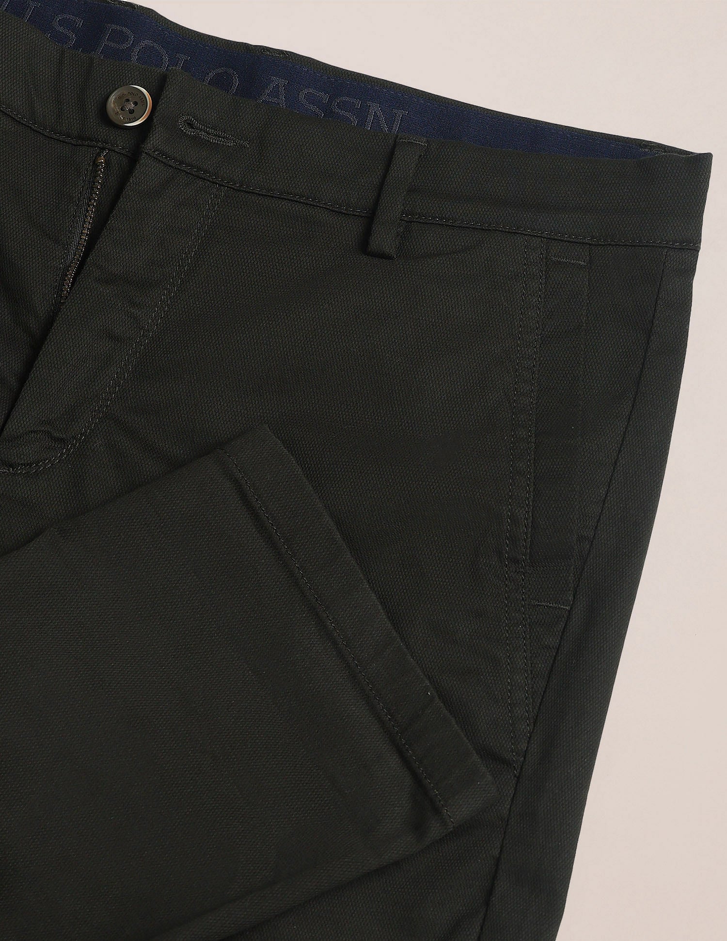 Denver Slim Fit Solid Trousers Olive - U.S. POLO ASSN. | Large