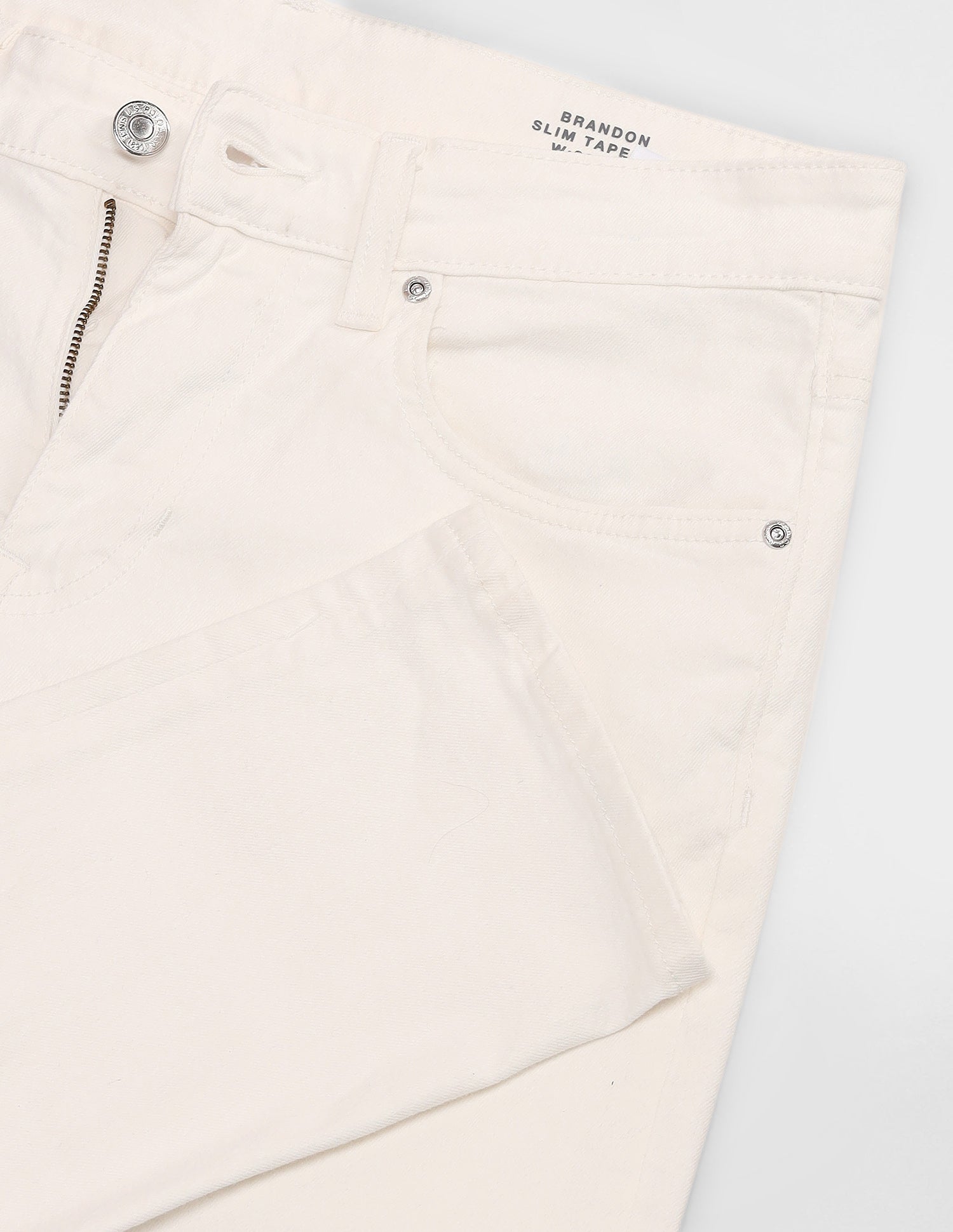 Brandon Slim Tapered Fit White Jeans White - U.S. POLO ASSN. | Large