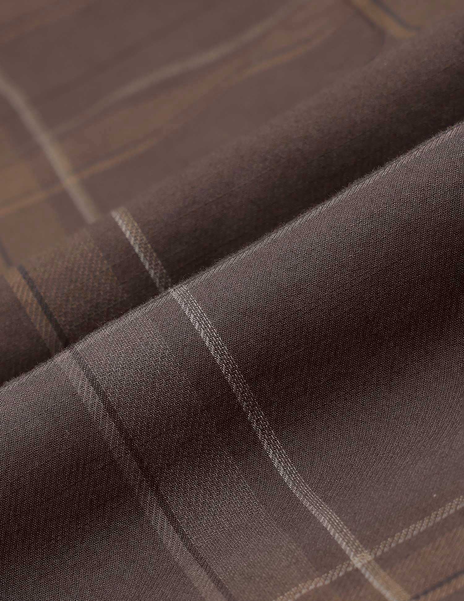 Grid Tattersall Checked Pure Cotton Shirt Dark Brown - U.S. POLO ASSN. | Large