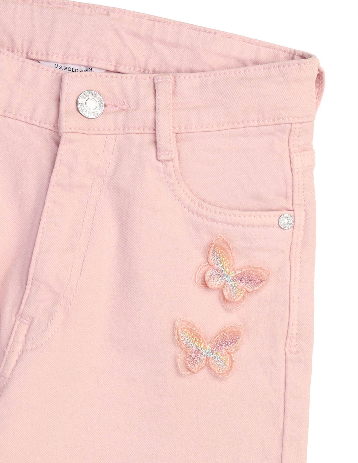 Girls Regular Fit Mid Rise Jeans Pink - U.S. POLO ASSN. | Large