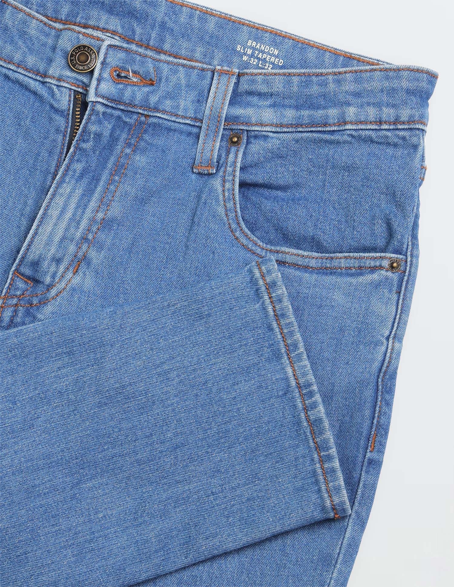Brandon Slim-Tapered Fit Blue Jeans Indigo - U.S. Polo Assn. India | Large