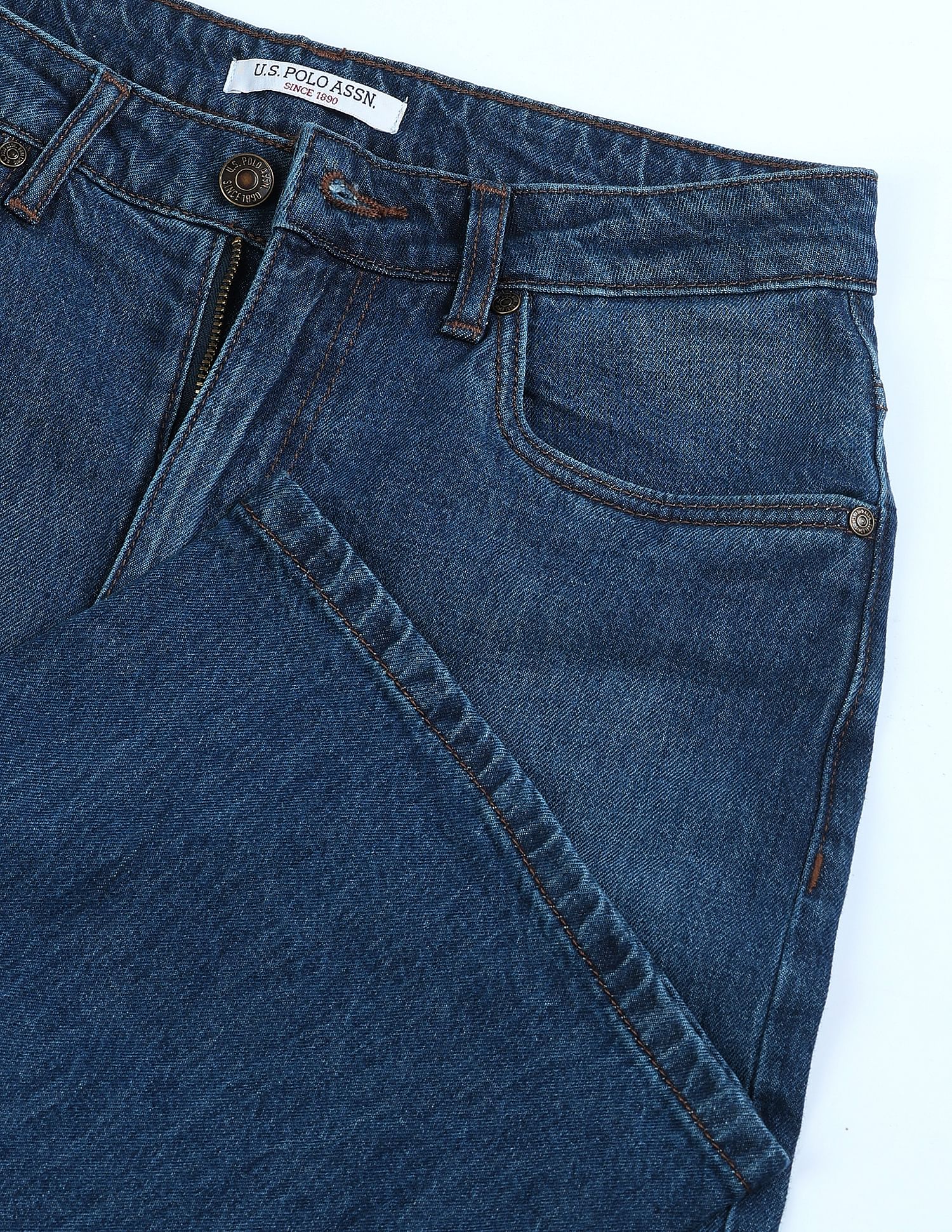 High Rise Wide Leg Jeans Blue - U.S. Polo Assn. India | Large