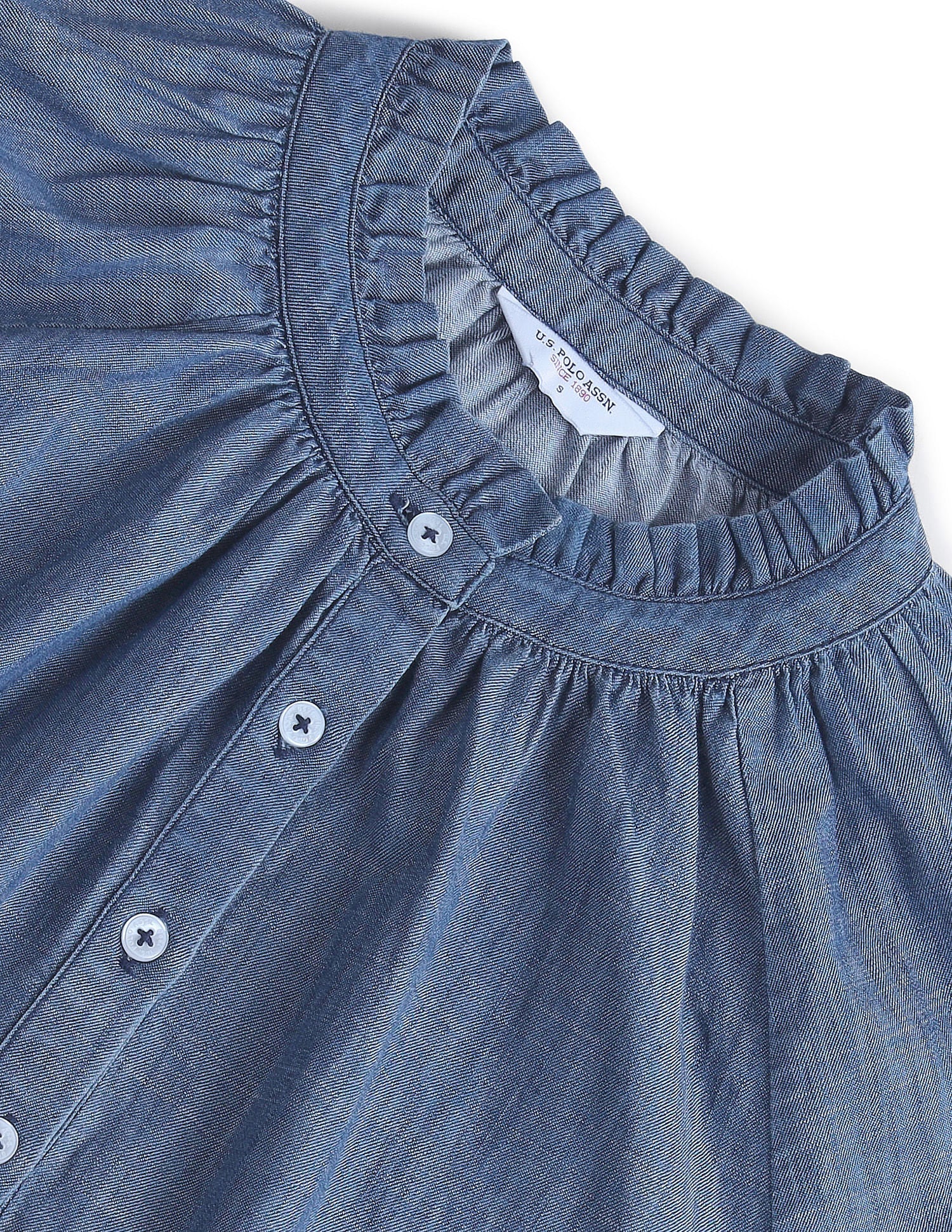Raglan Sleeve Chambray Shirt Blue - U.S. Polo Assn. India | Large