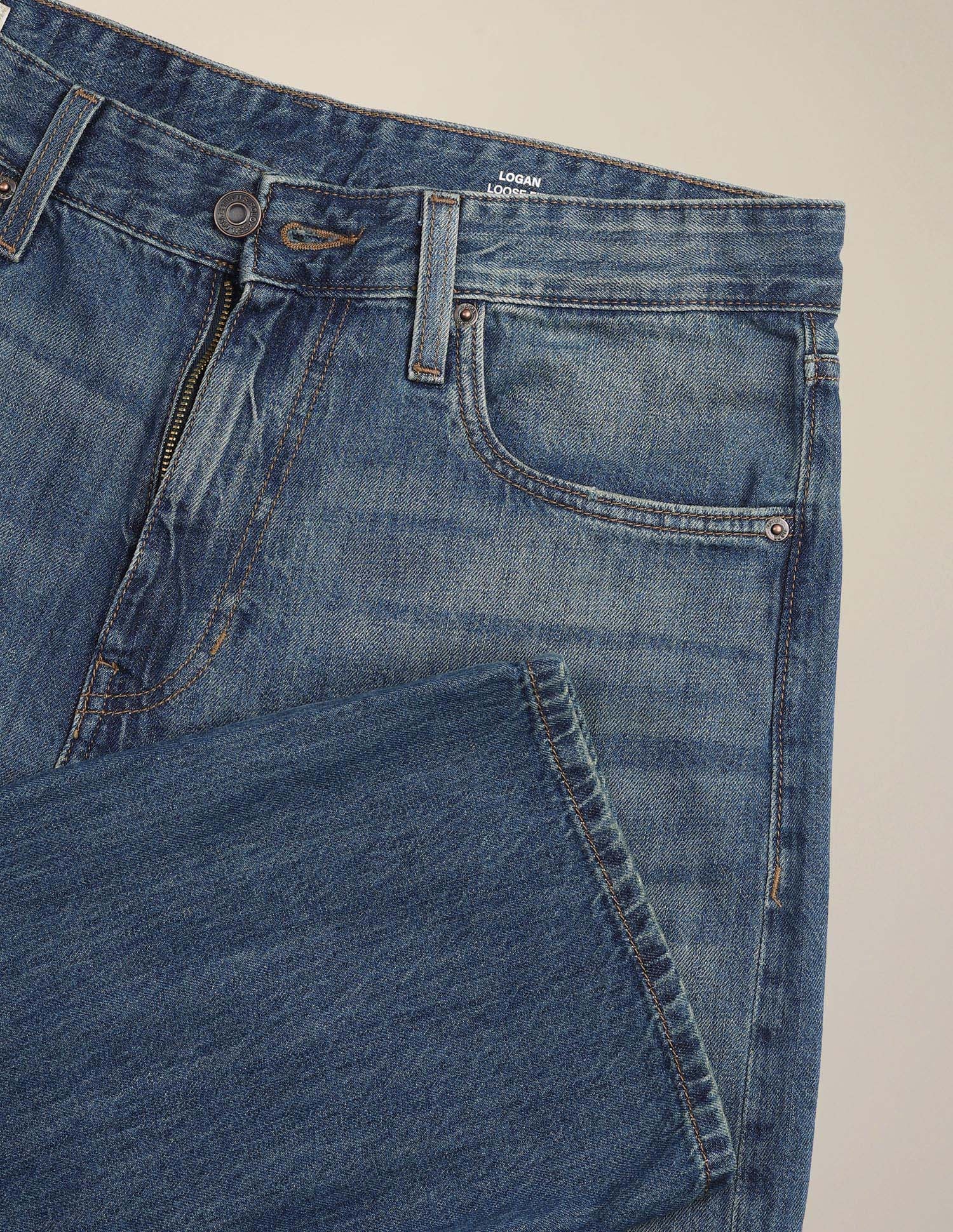 Logan Loose Straight Fit Blue Jeans Dark Blue - U.S. Polo Assn. India | Large