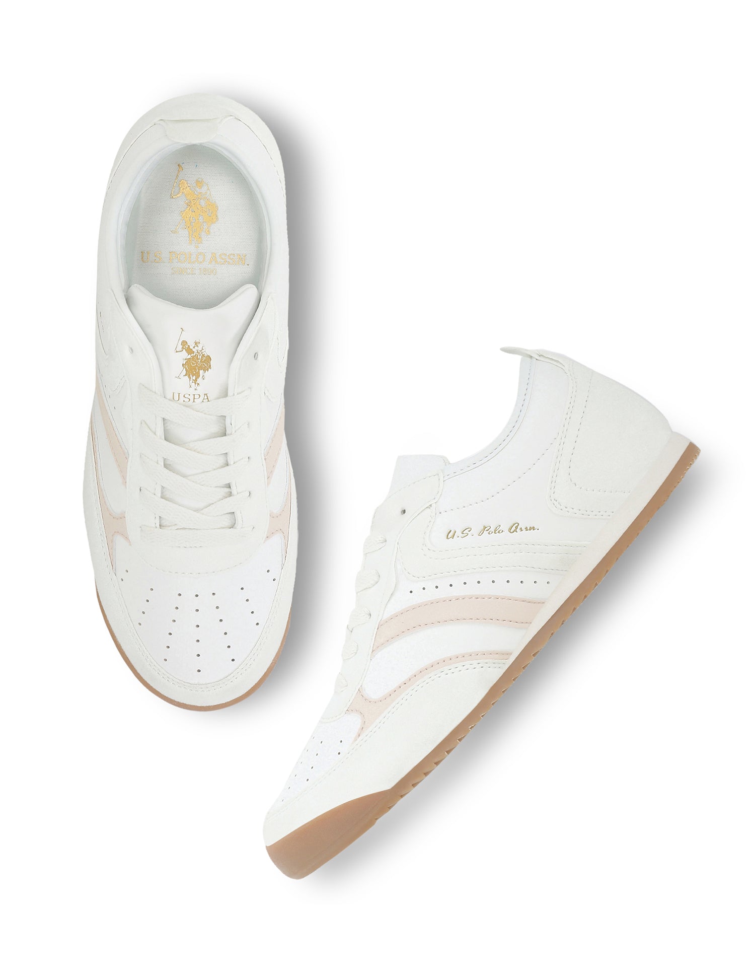 U.S. Polo Assn. Women Bianca  Lace-Ups Round Toe Sneakers White - U.S. Polo Assn. India | Large