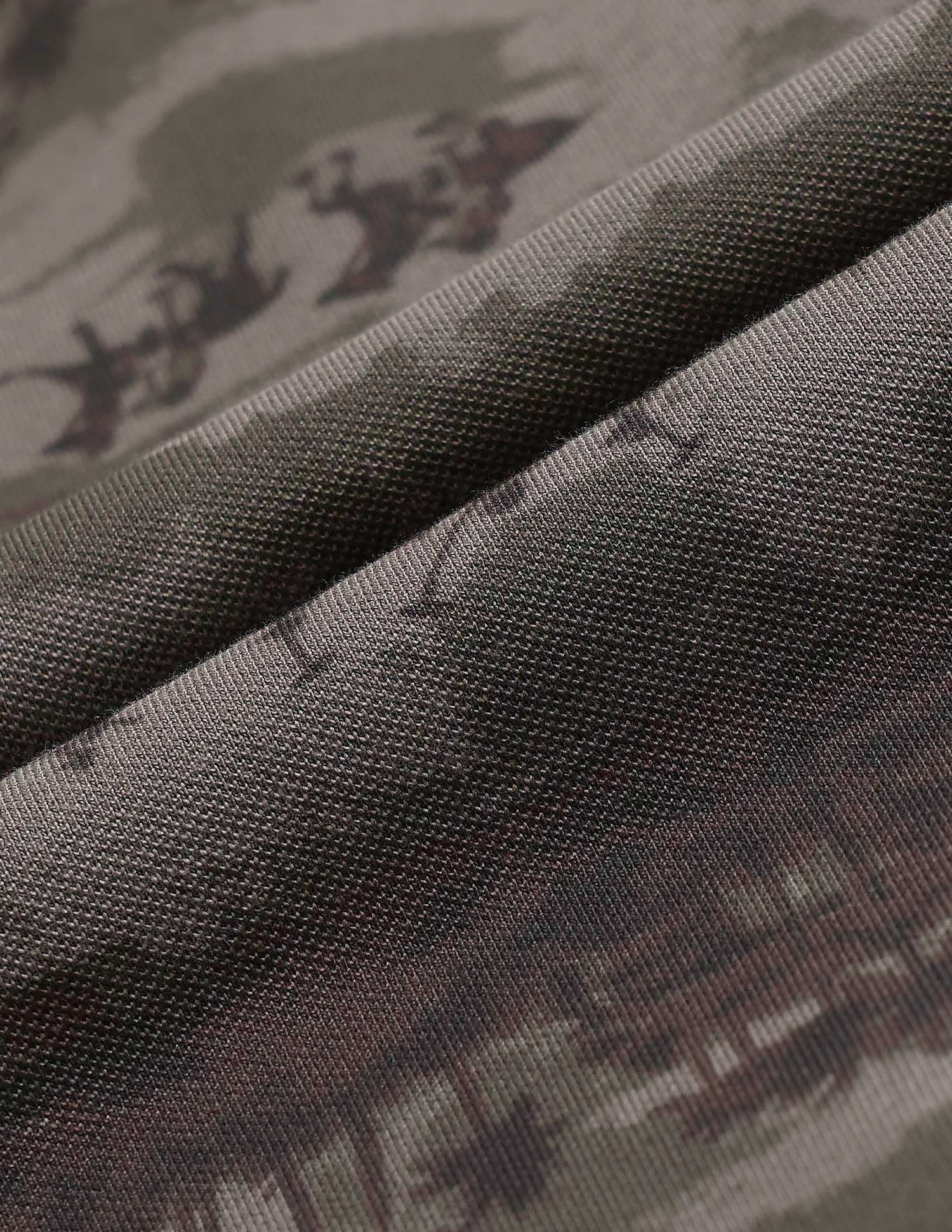 All-Over Printed Muscle Fit Polo Shirt Dark Brown - U.S. POLO ASSN. | Large