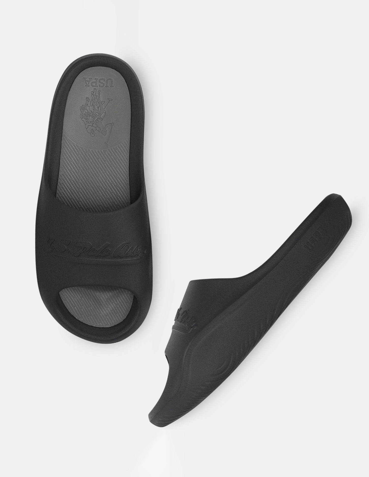 Men Eva Arda Slippers Black - U.S. Polo Assn. India | Large