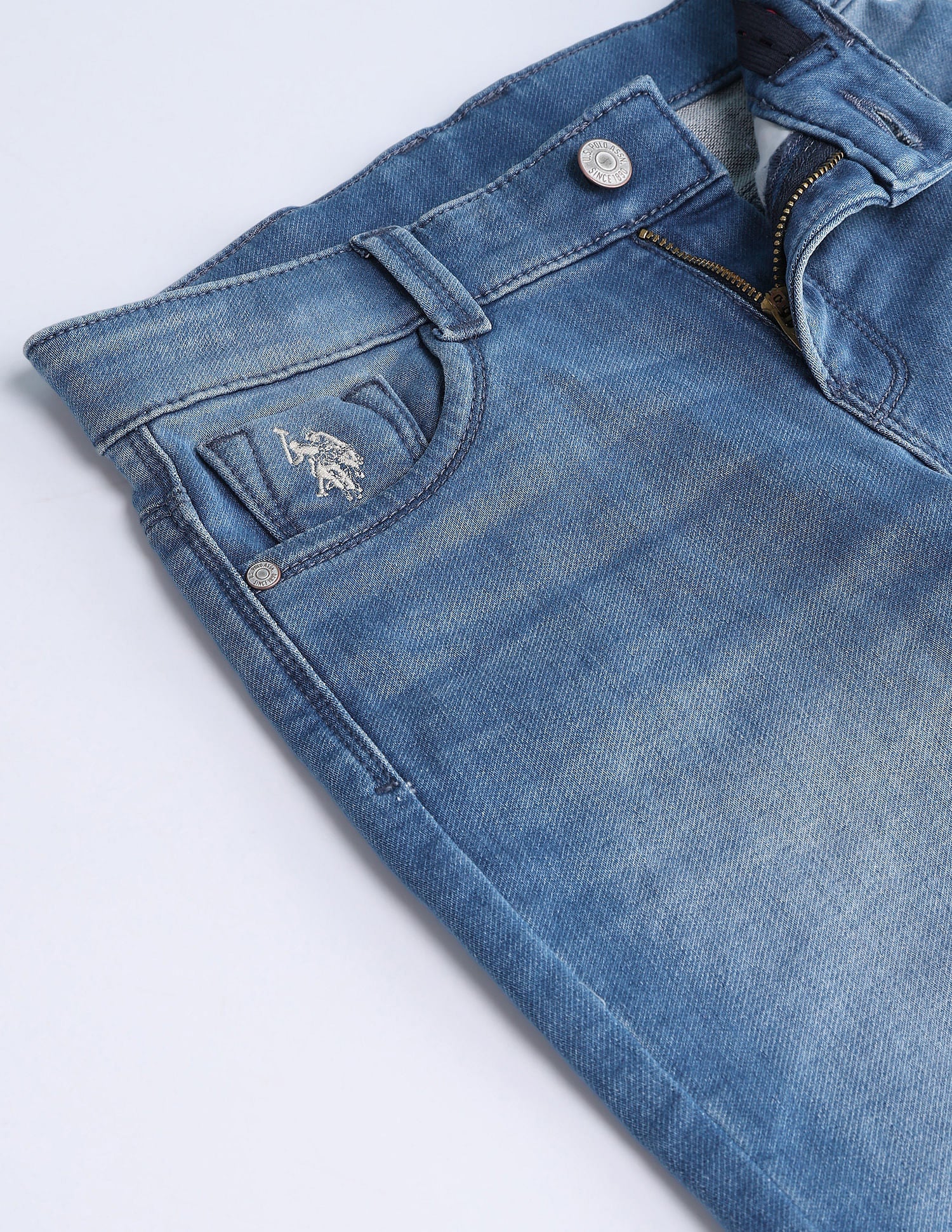 Boys Relaxed Fit Blue Jeans Blue - U.S. POLO ASSN. | Large