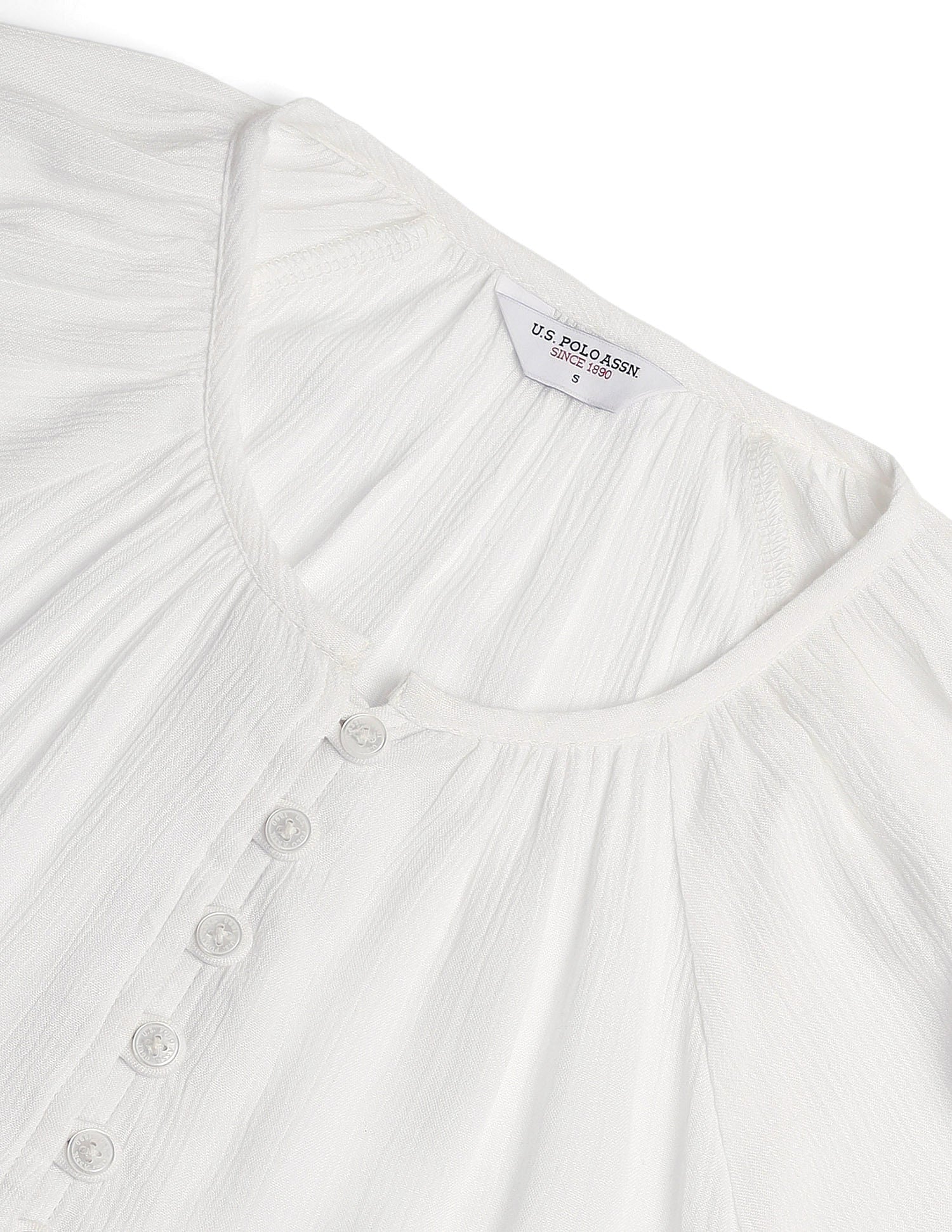 Crinkle Viscose Midi Dress White - U.S. POLO ASSN. | Large