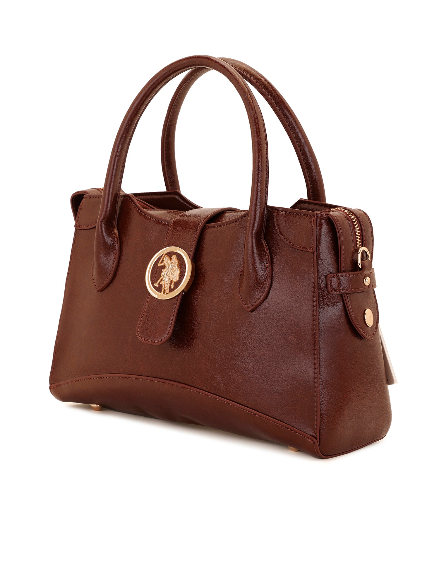 Women Ami Textured Satchel Bag Burgundy - U.S. POLO ASSN. | Large