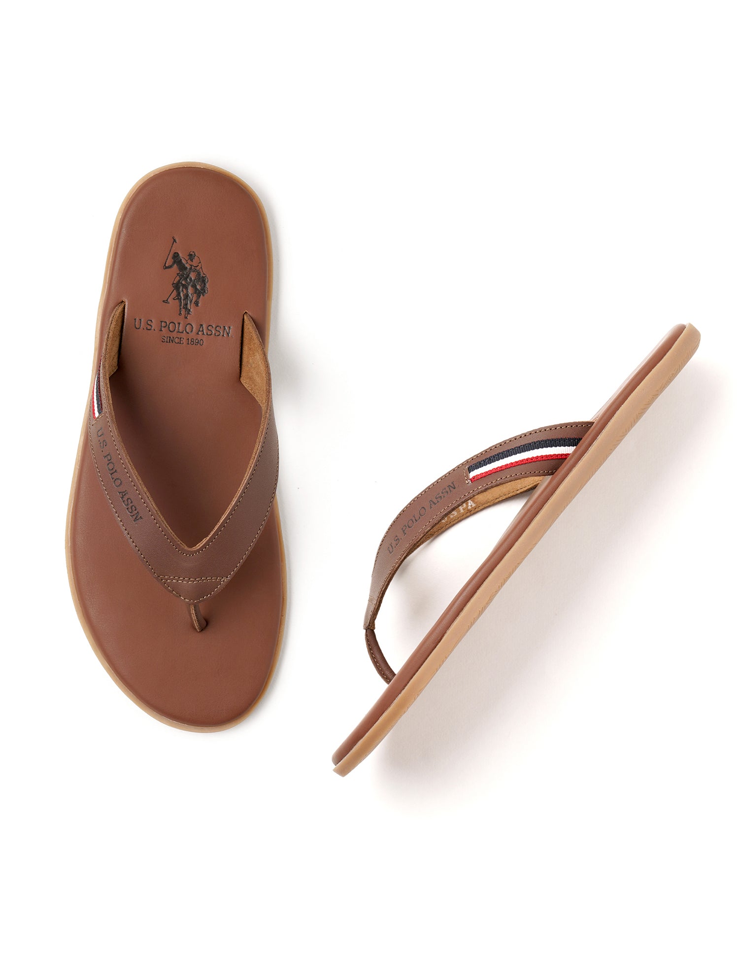 Men Aura Flip Flops Brown - U.S. Polo Assn. India | Large