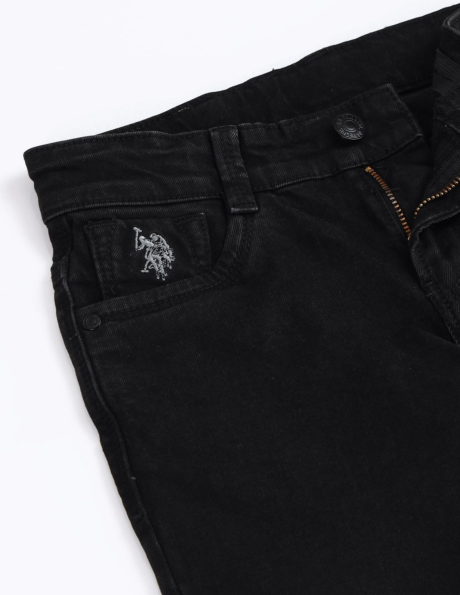 Relaxed Fit Dark Washed Jeans Black - U.S. POLO ASSN. | Large