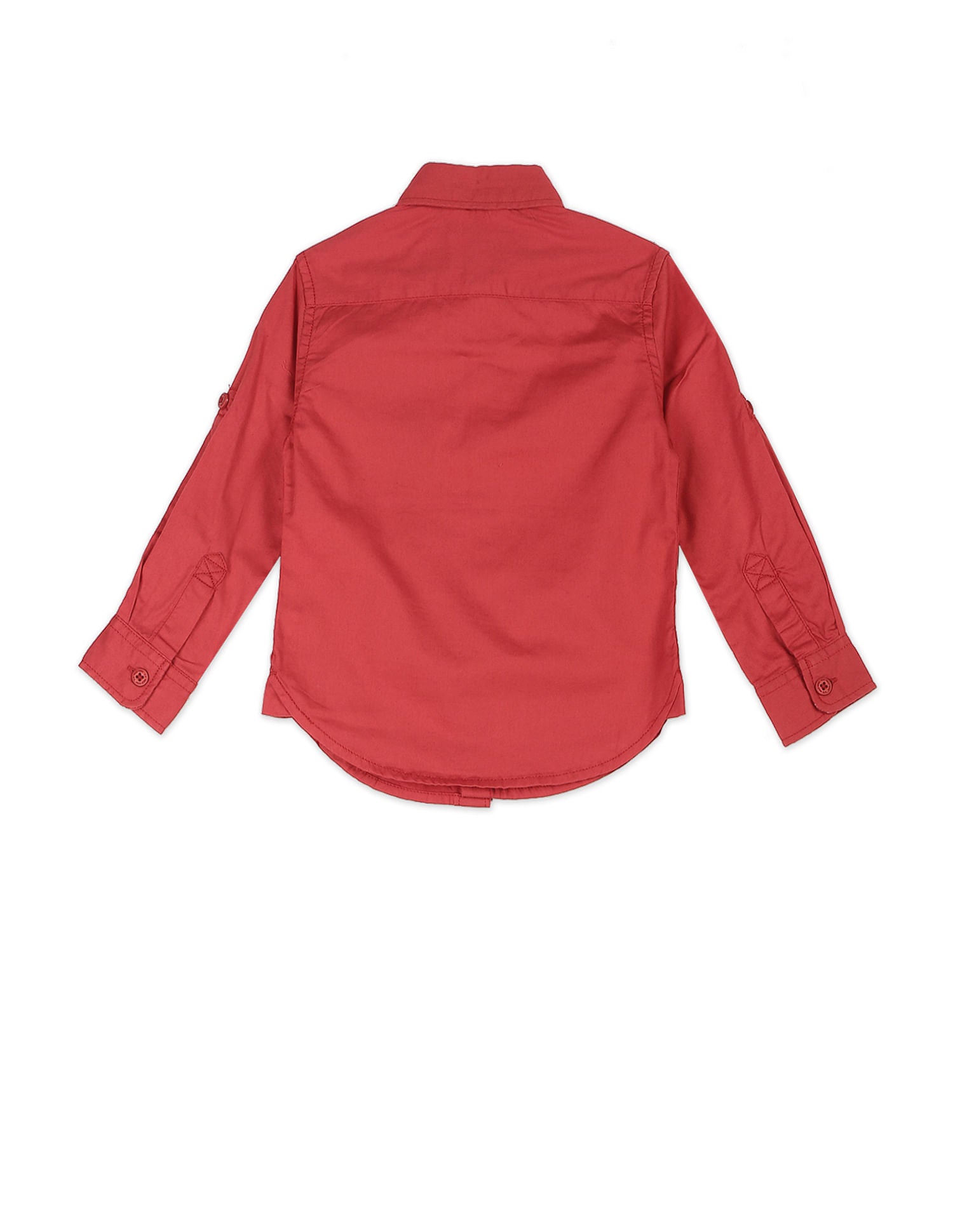 Spread Collar Solid Shirt Dark Red - U.S. POLO ASSN. | Large