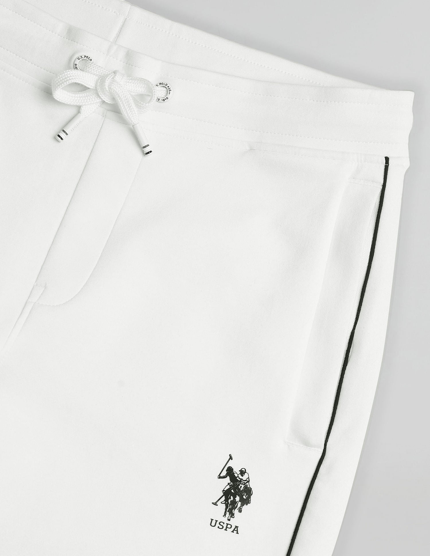 Slim Fit Mid Rise Track Pants Off White - U.S. Polo Assn. India | Large