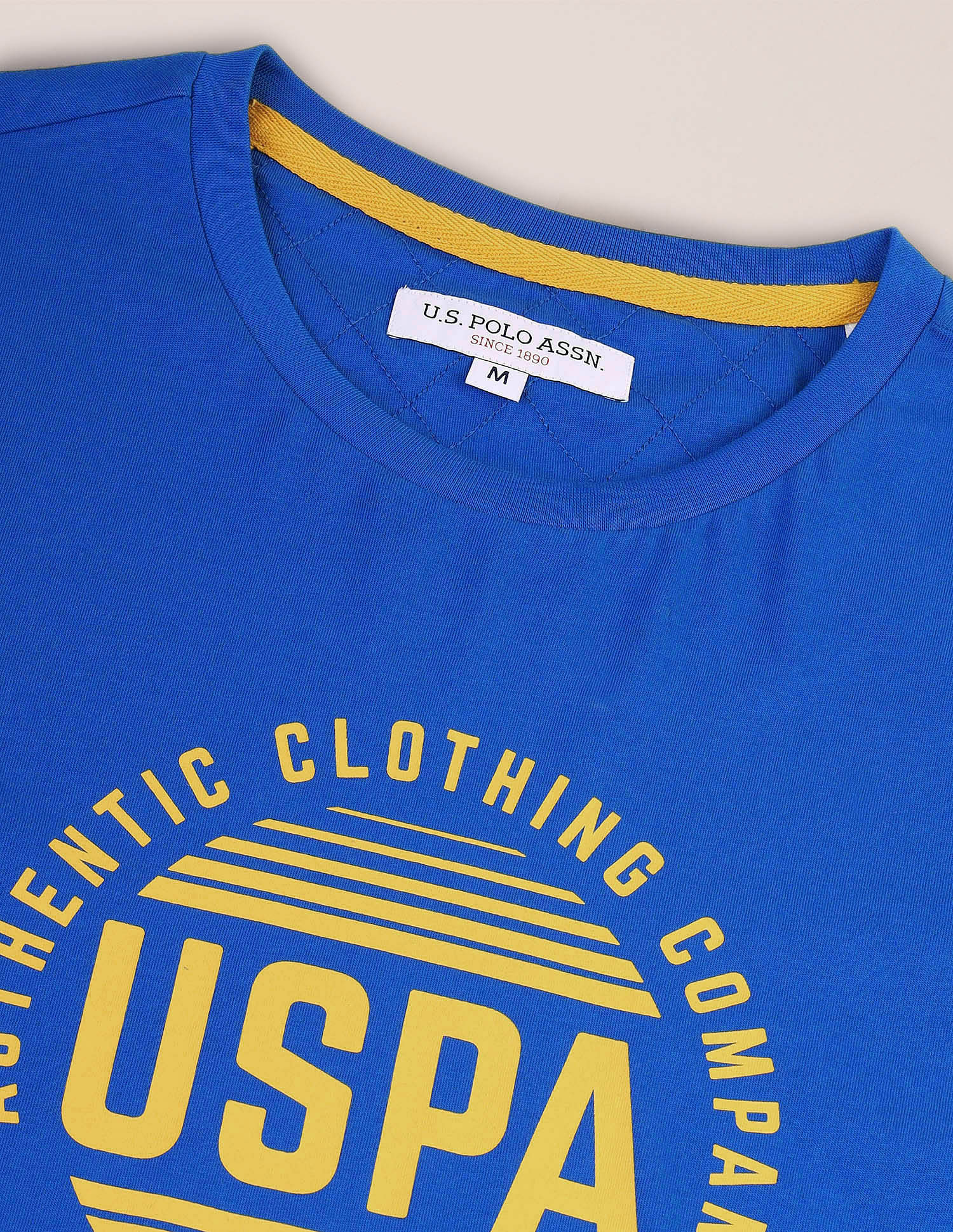 Brand Print Slim Fit T-Shirt Blue - U.S. Polo Assn. India | Large