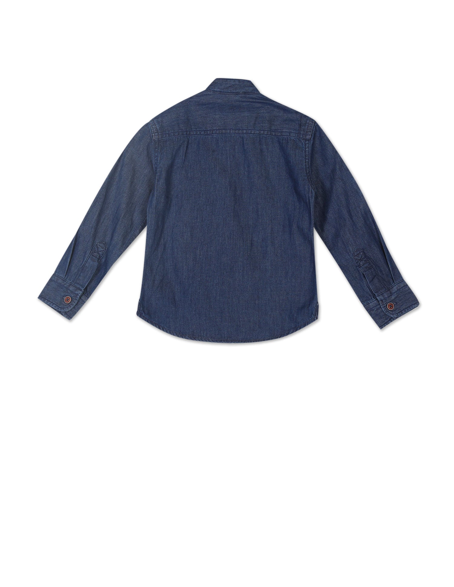 Boys Blue Button Down Collar Solid Casual Shirt Blue - U.S. POLO ASSN. | Large