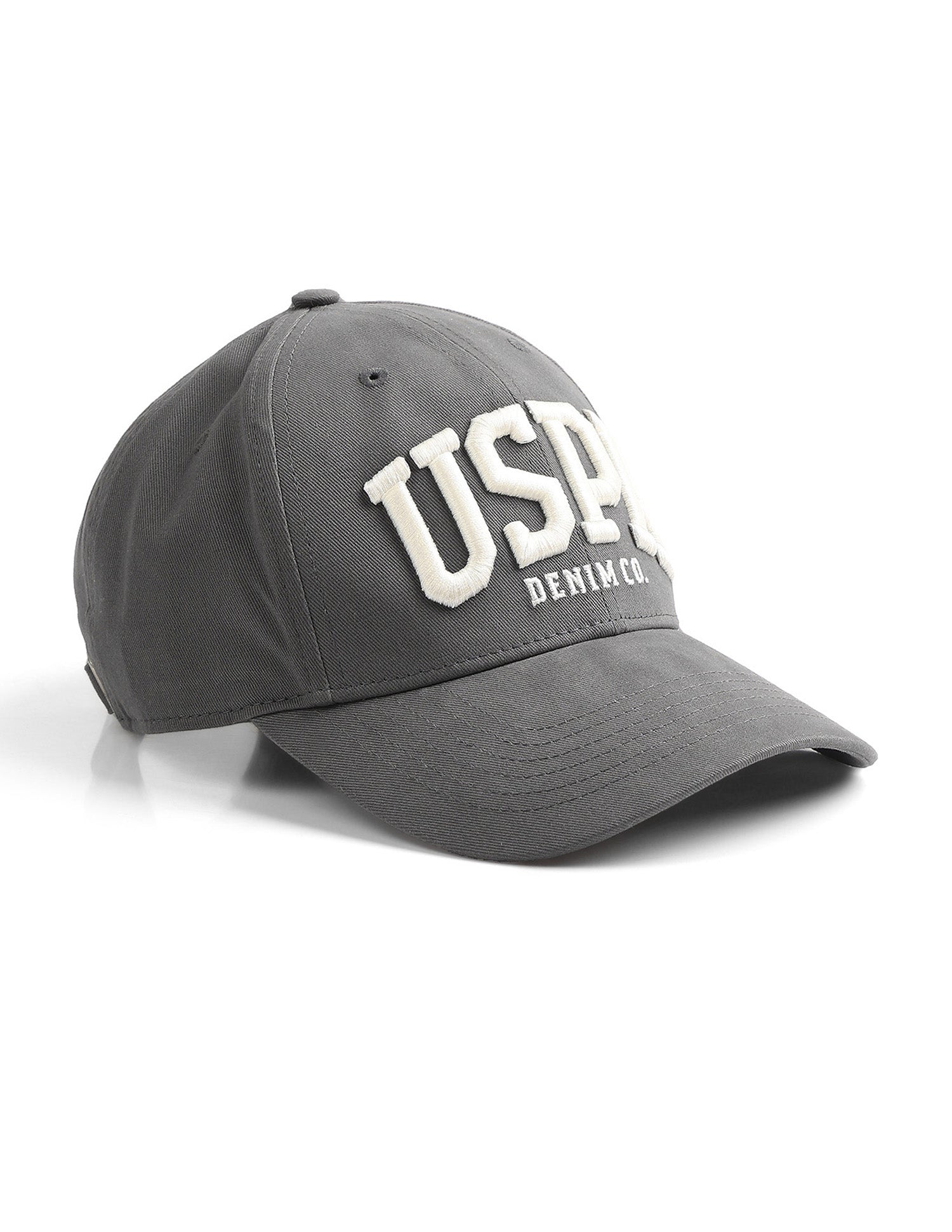 Brand Embroidered Cotton Cap Grey - U.S. Polo Assn. India | Large