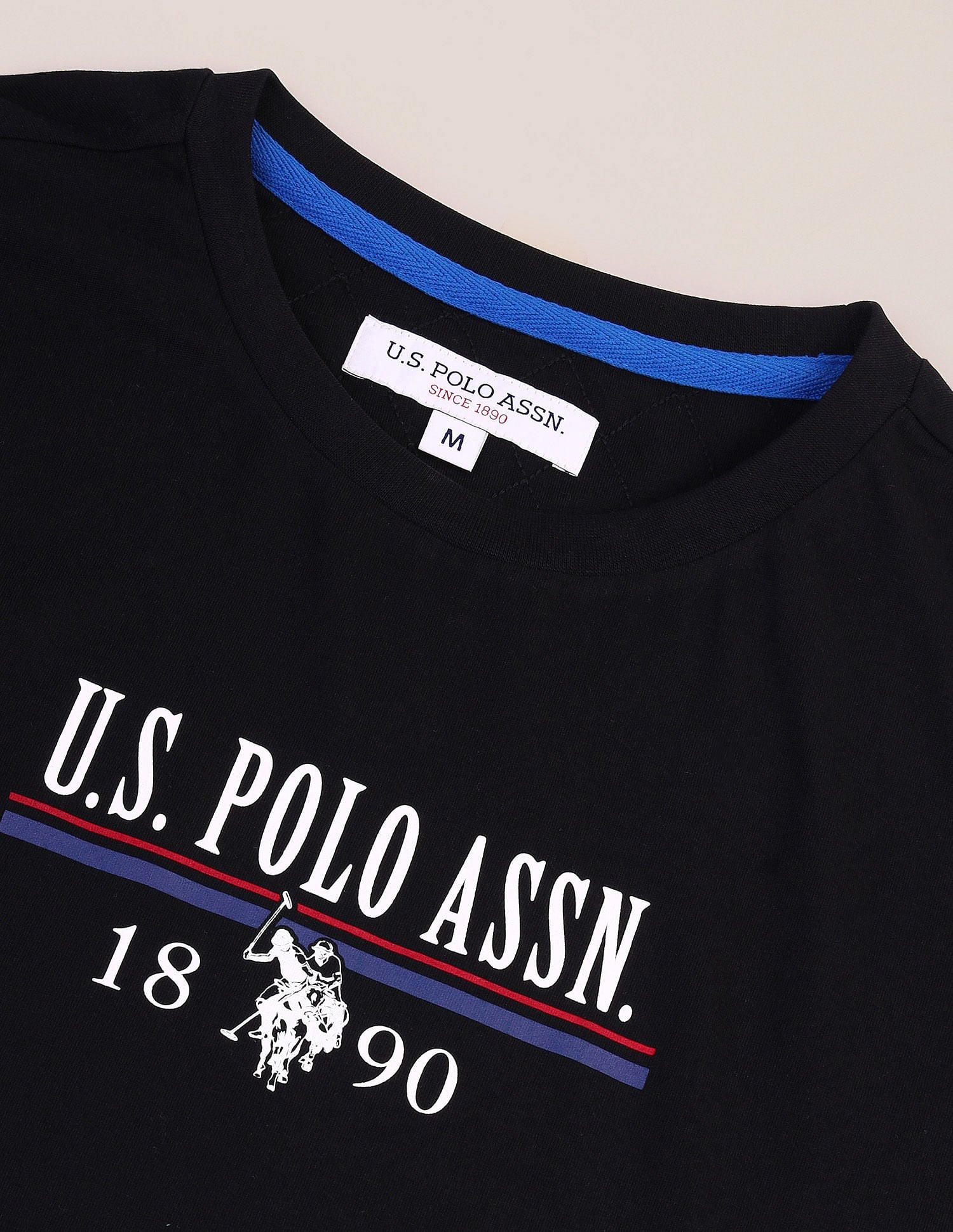 Brand Print Slim Fit T-Shirt Black - U.S. Polo Assn. India | Large