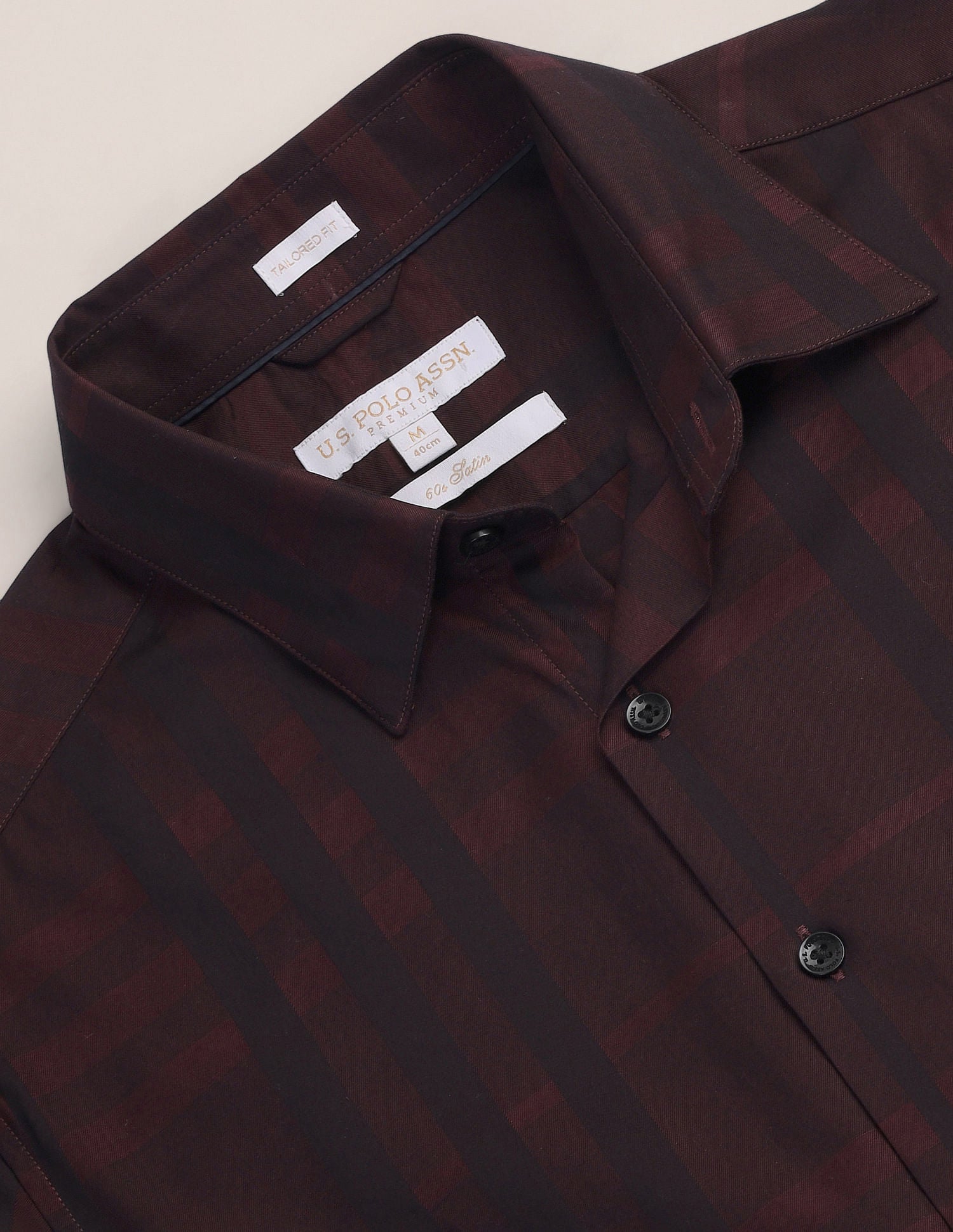 Tartan Check Tailored Fit Shirt Wine - U.S. Polo Assn. India | Large