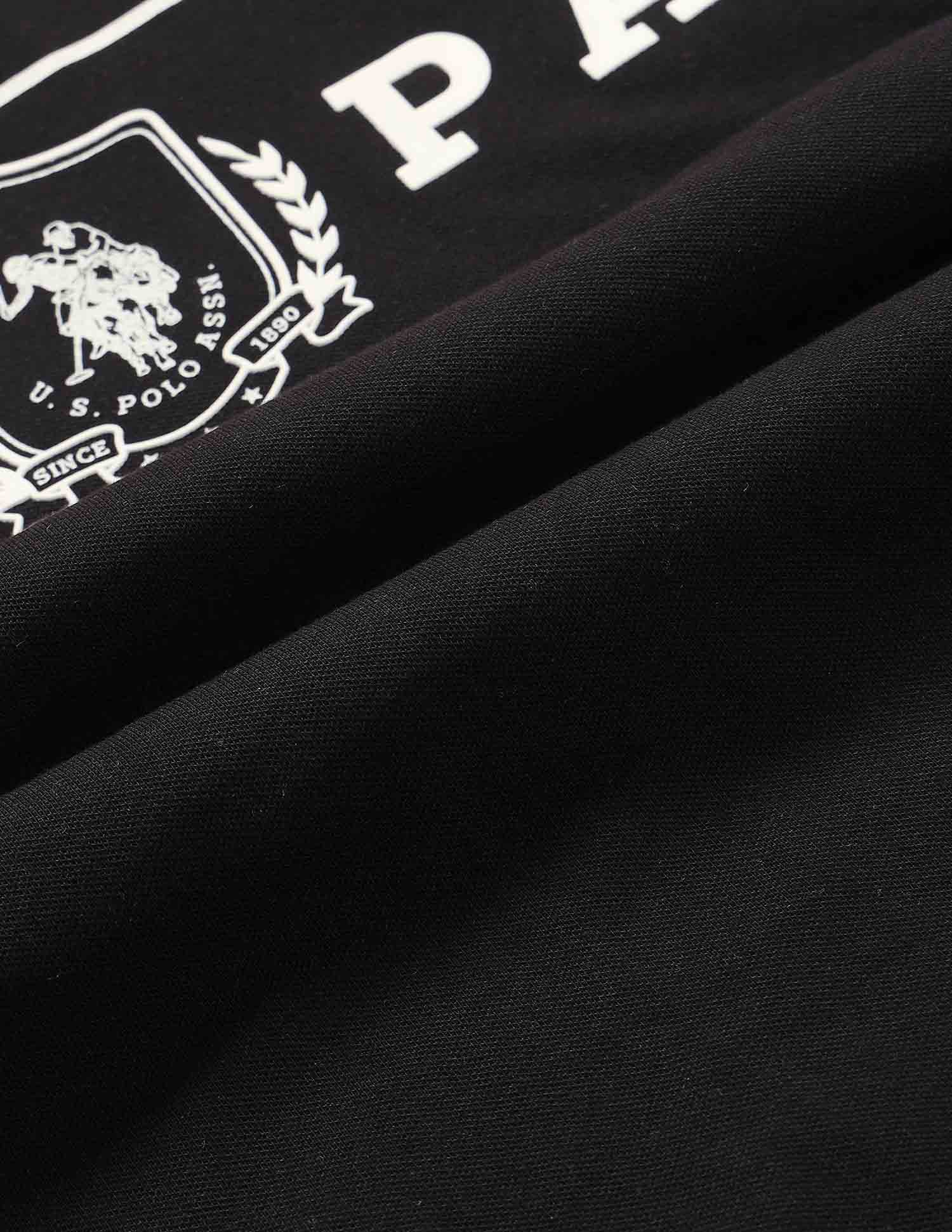 Brand Printed Slim Fit Classic Polo Shirt Black - U.S. Polo Assn. India | Large